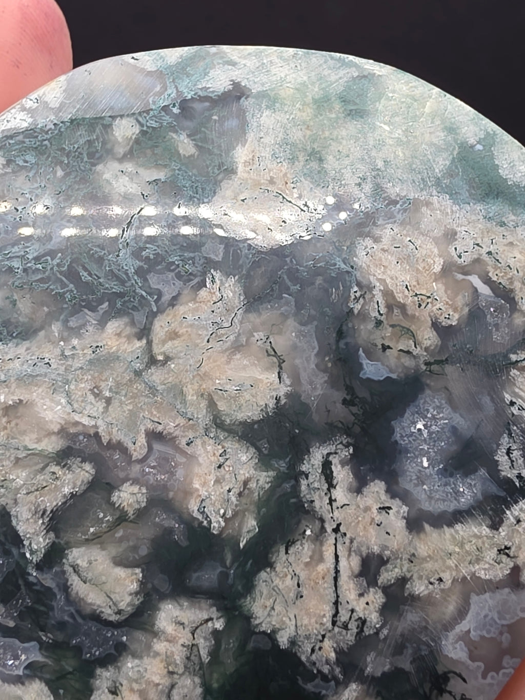 Snowflake Moss Agate Heart B