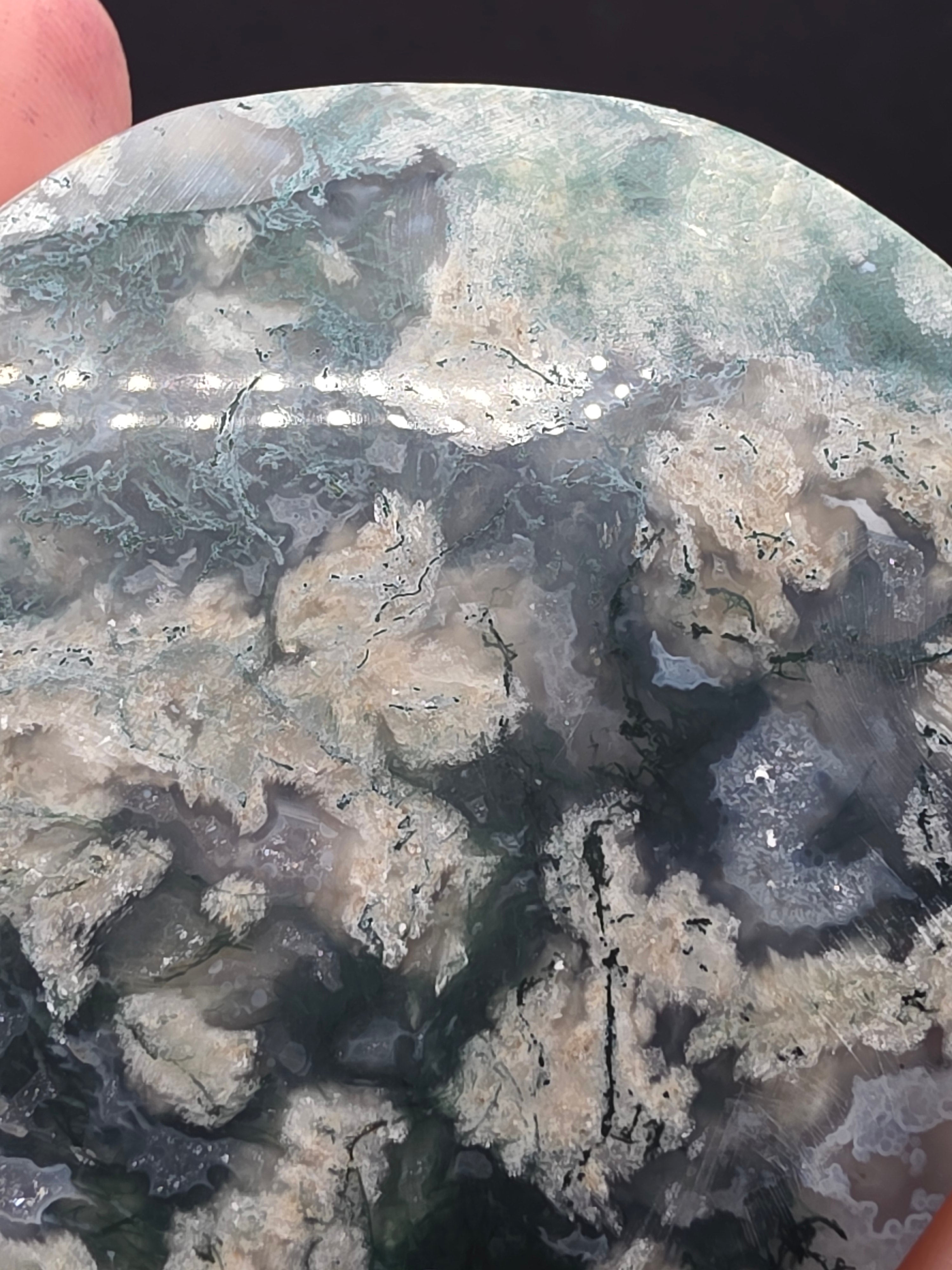 Snowflake Moss Agate Heart B