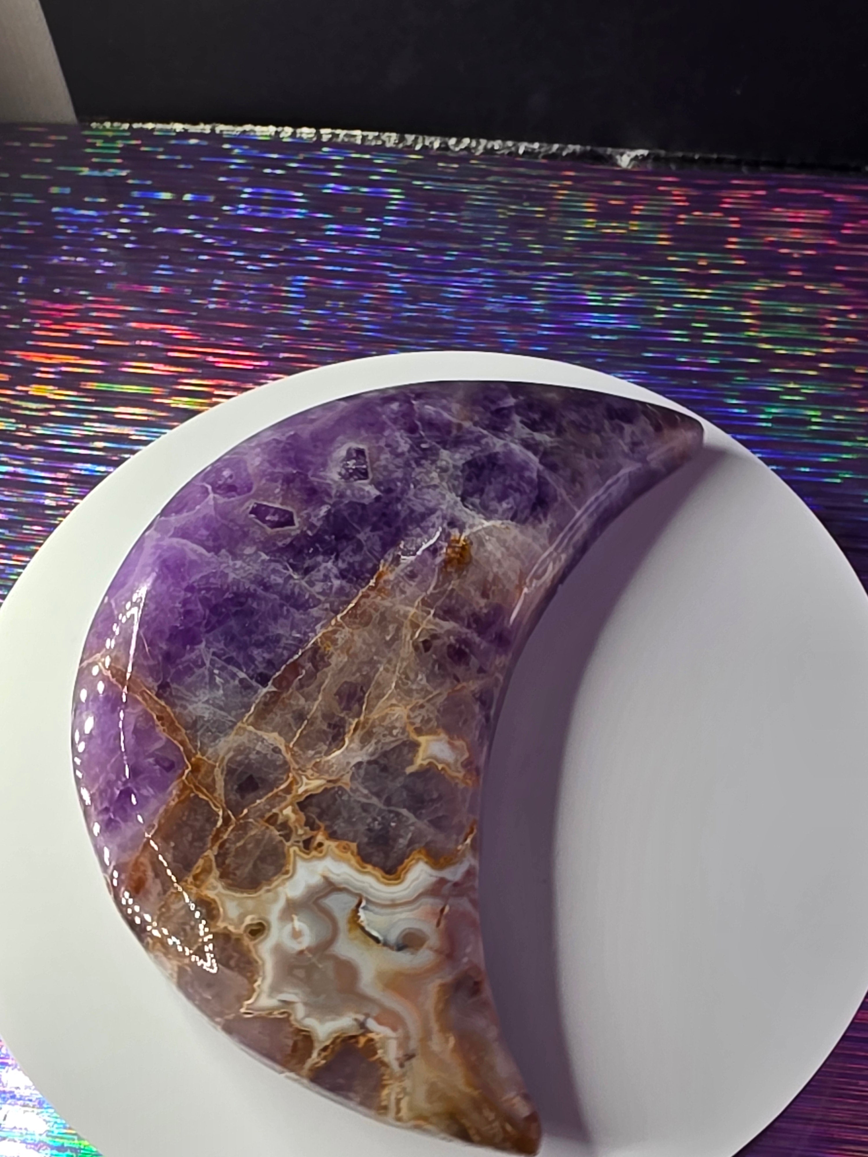 Amethyst with Hematite Inclusions Moon B