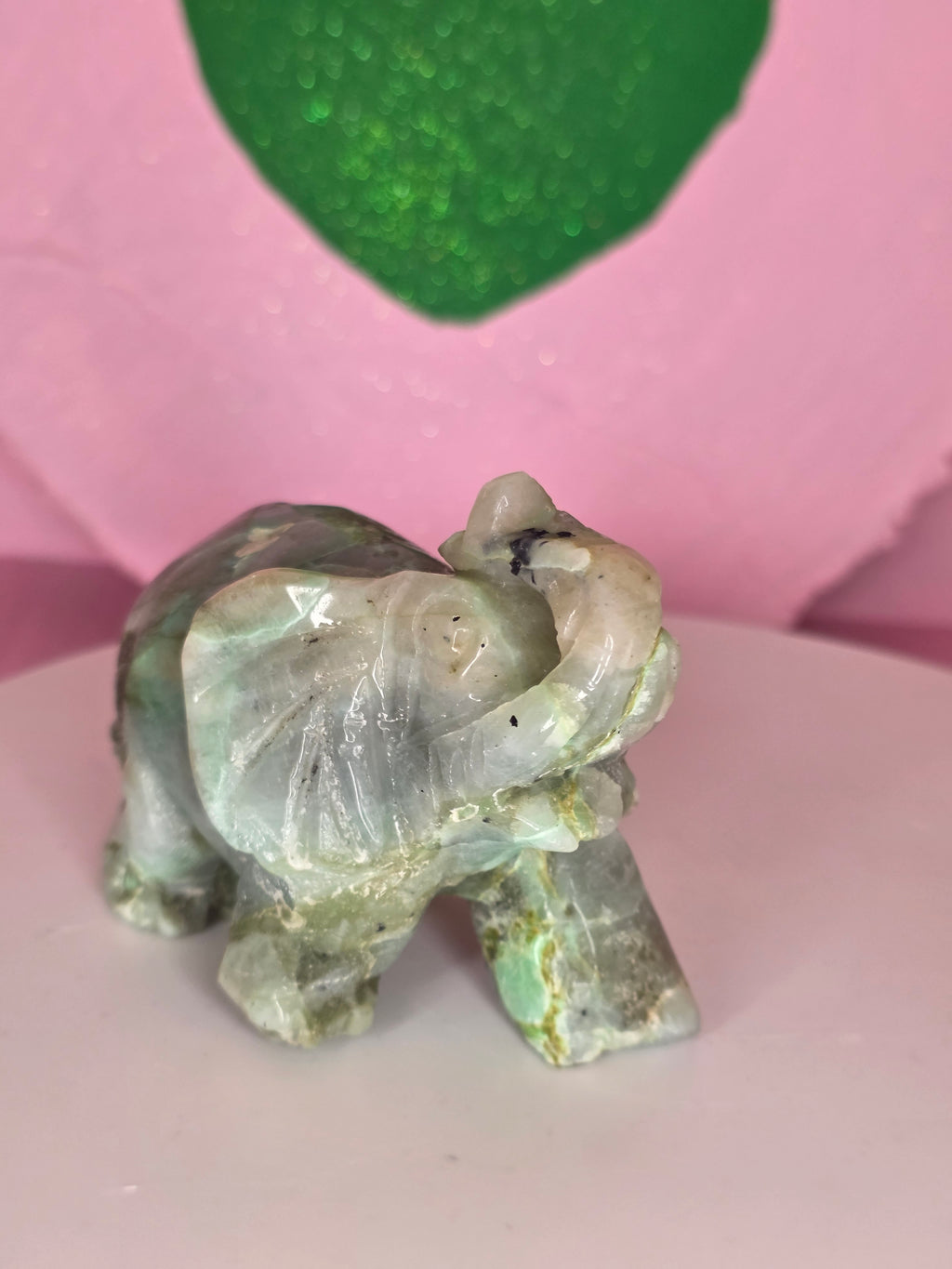 Garnierite Green Moonstone Elephant A