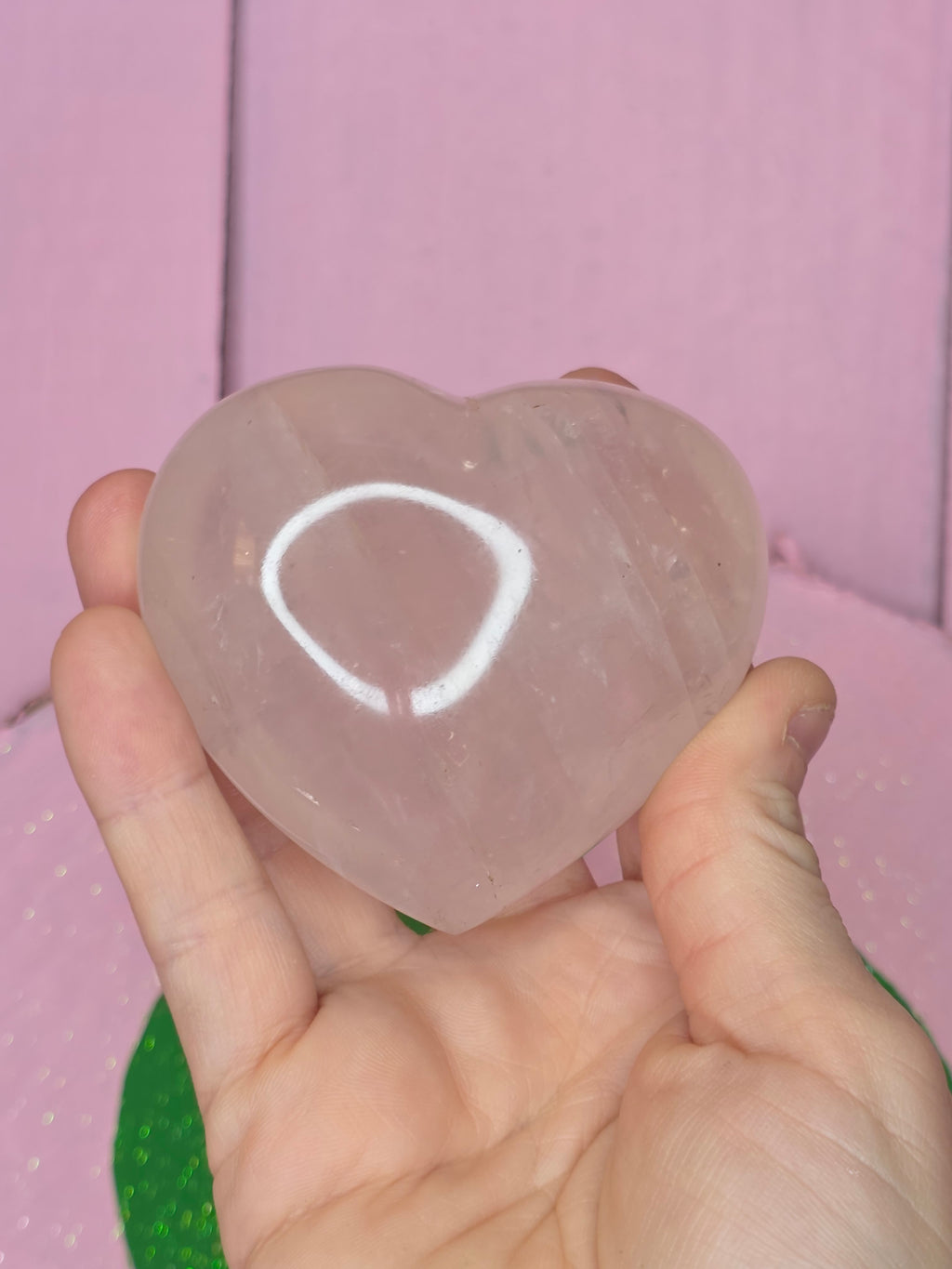 Rose Quartz Puffy Heart A