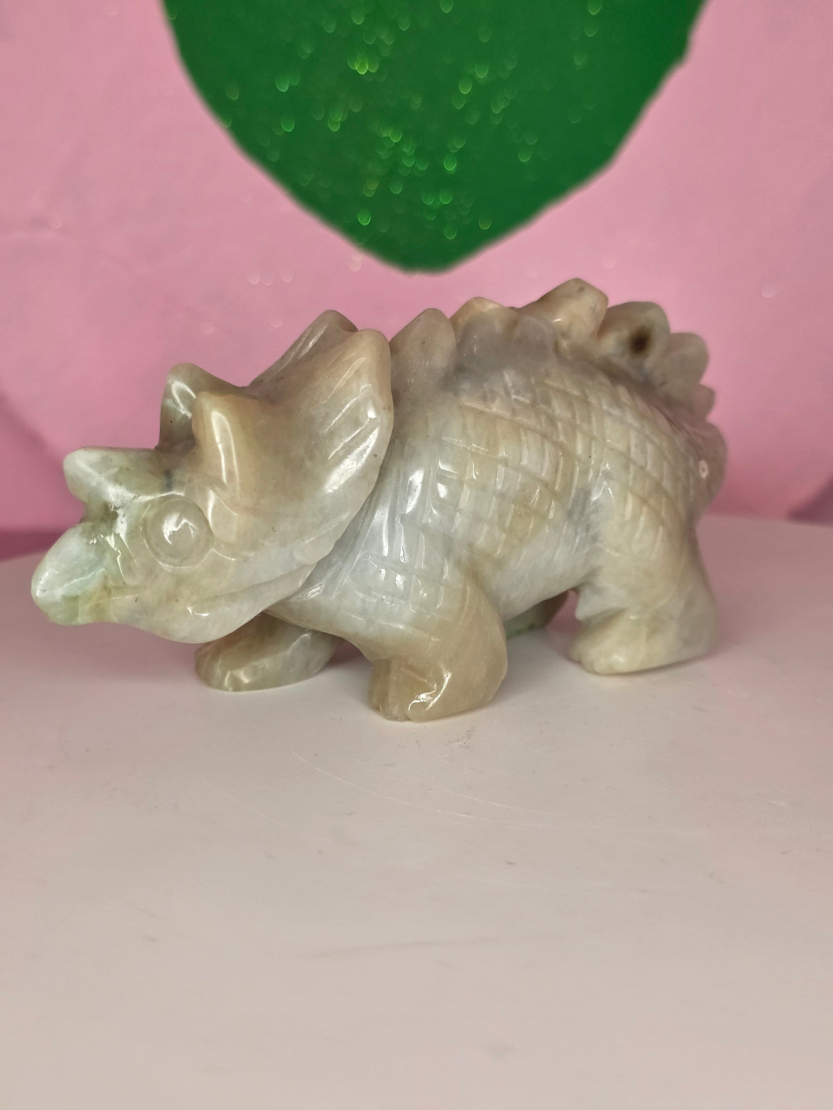 Garnierite Green Moonstone Triceratops