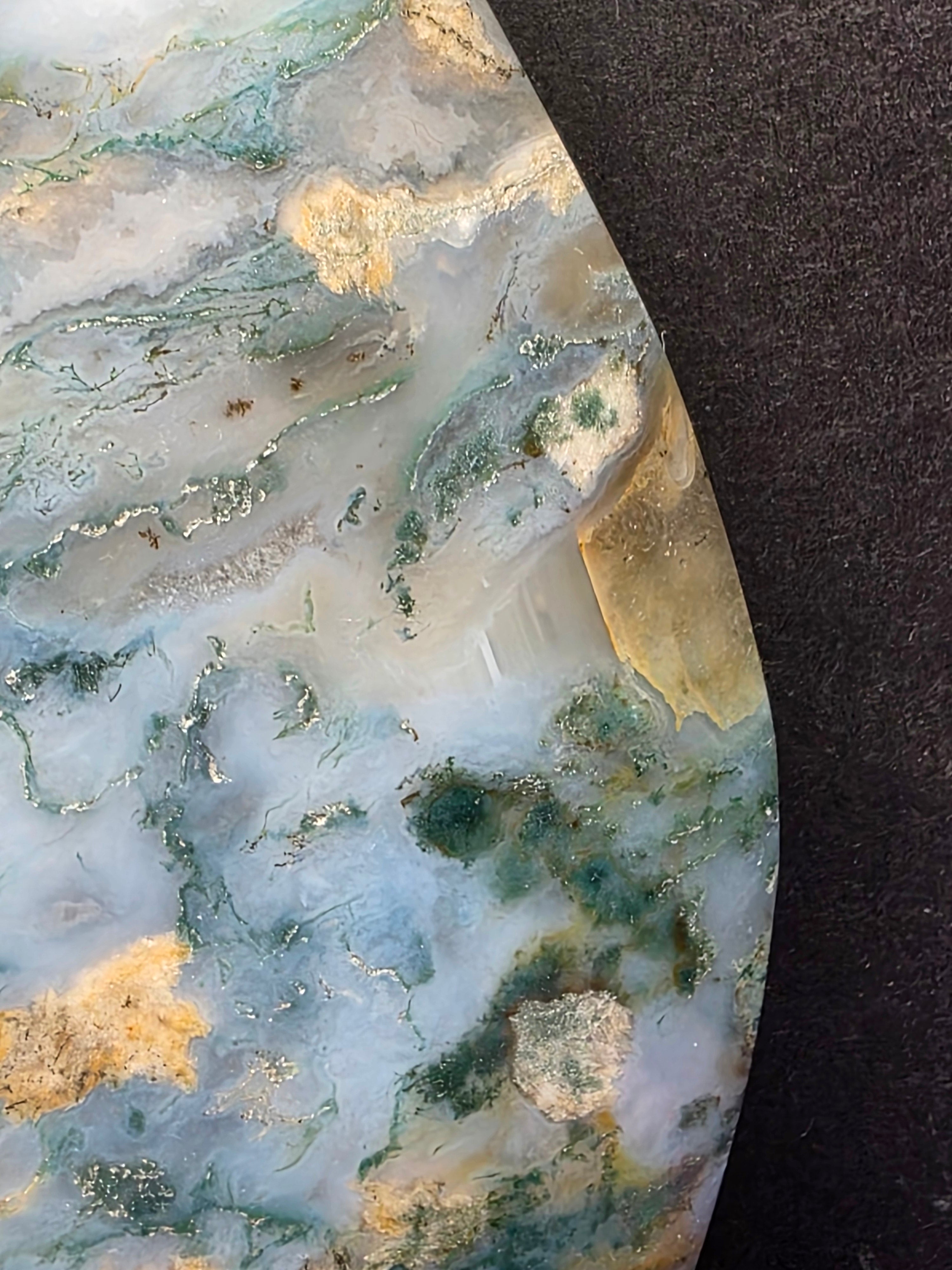 Blue Moss Agate Teardrop C