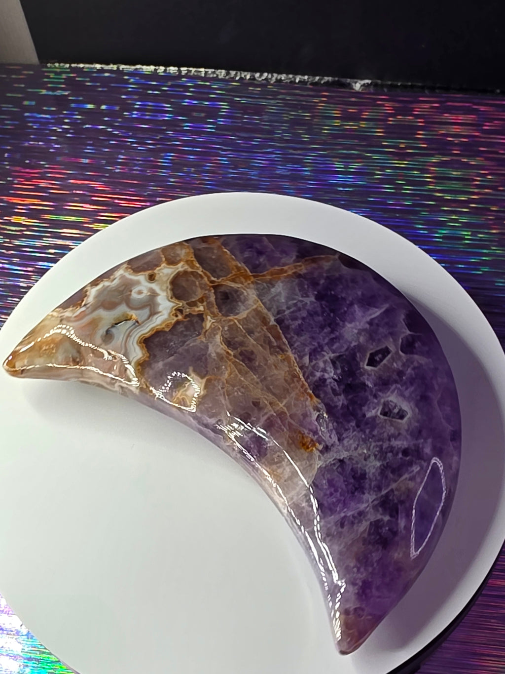 Amethyst with Hematite Inclusions Moon B