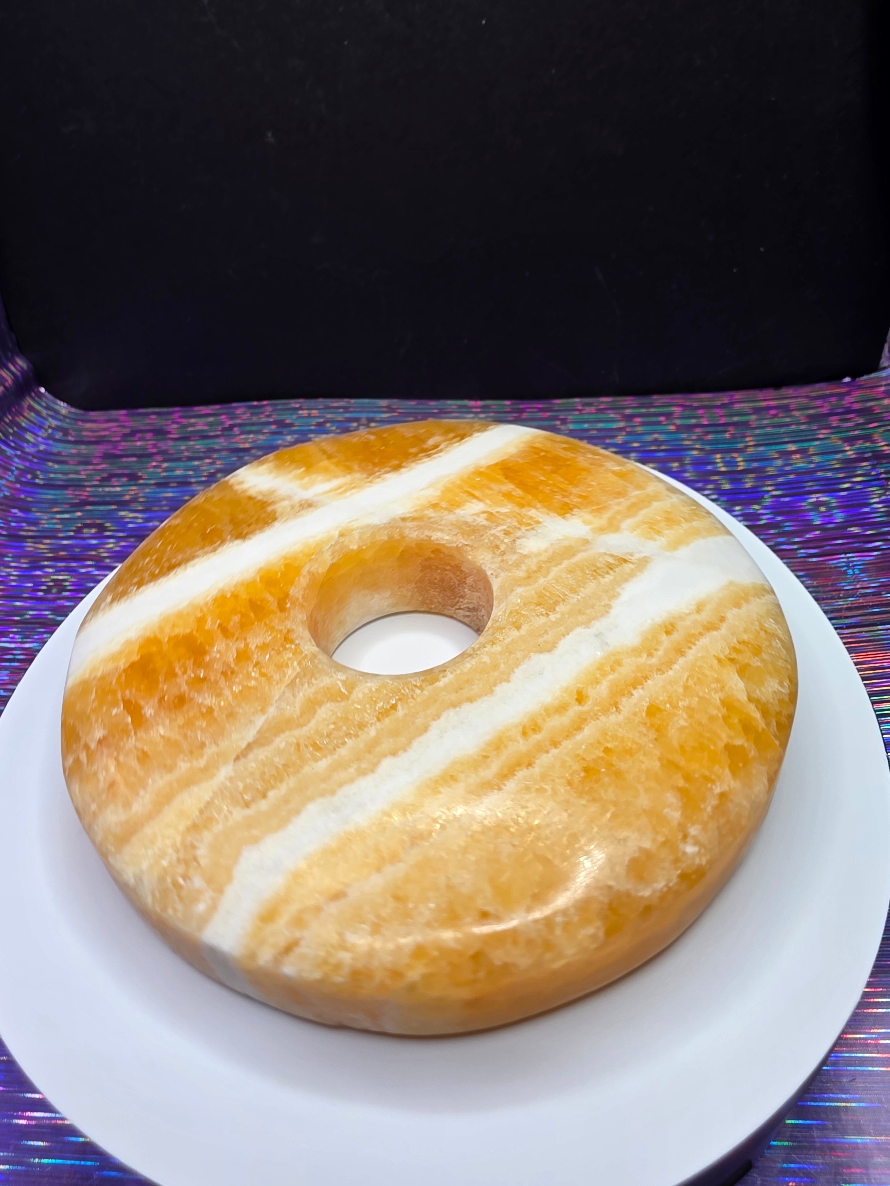 Orange Calcite Donut A