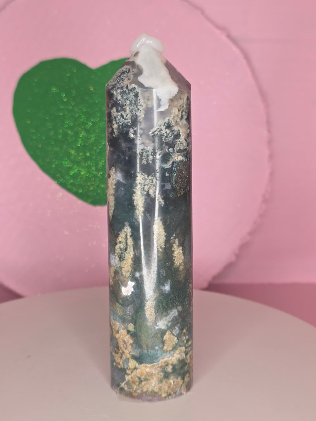 Snowflake Moss Agate Pencil A