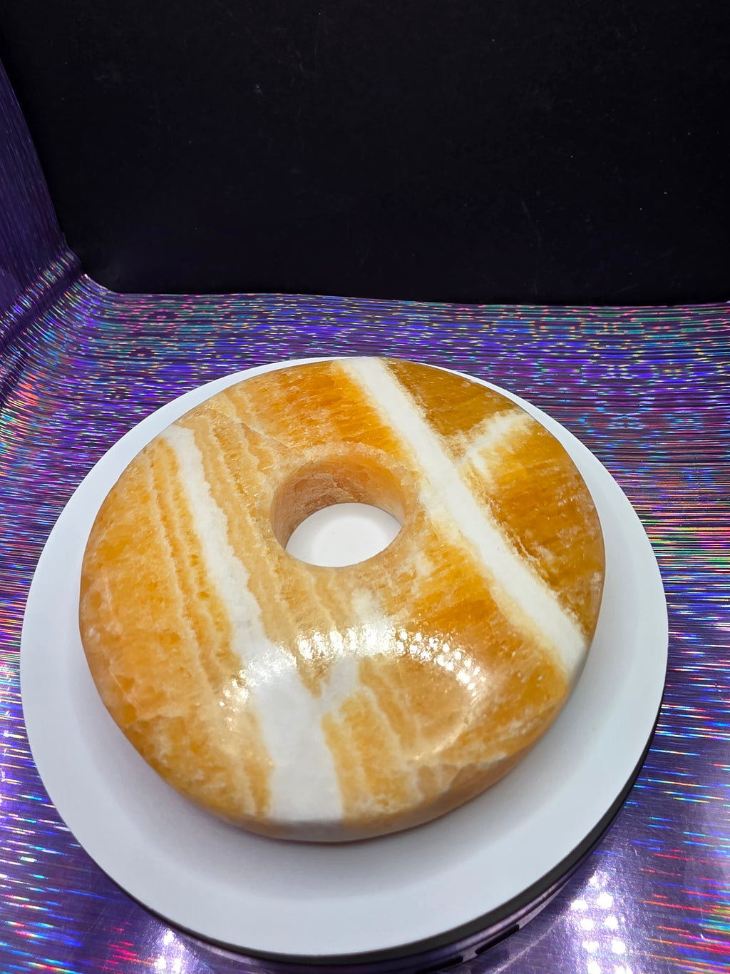 Orange Calcite Donut A