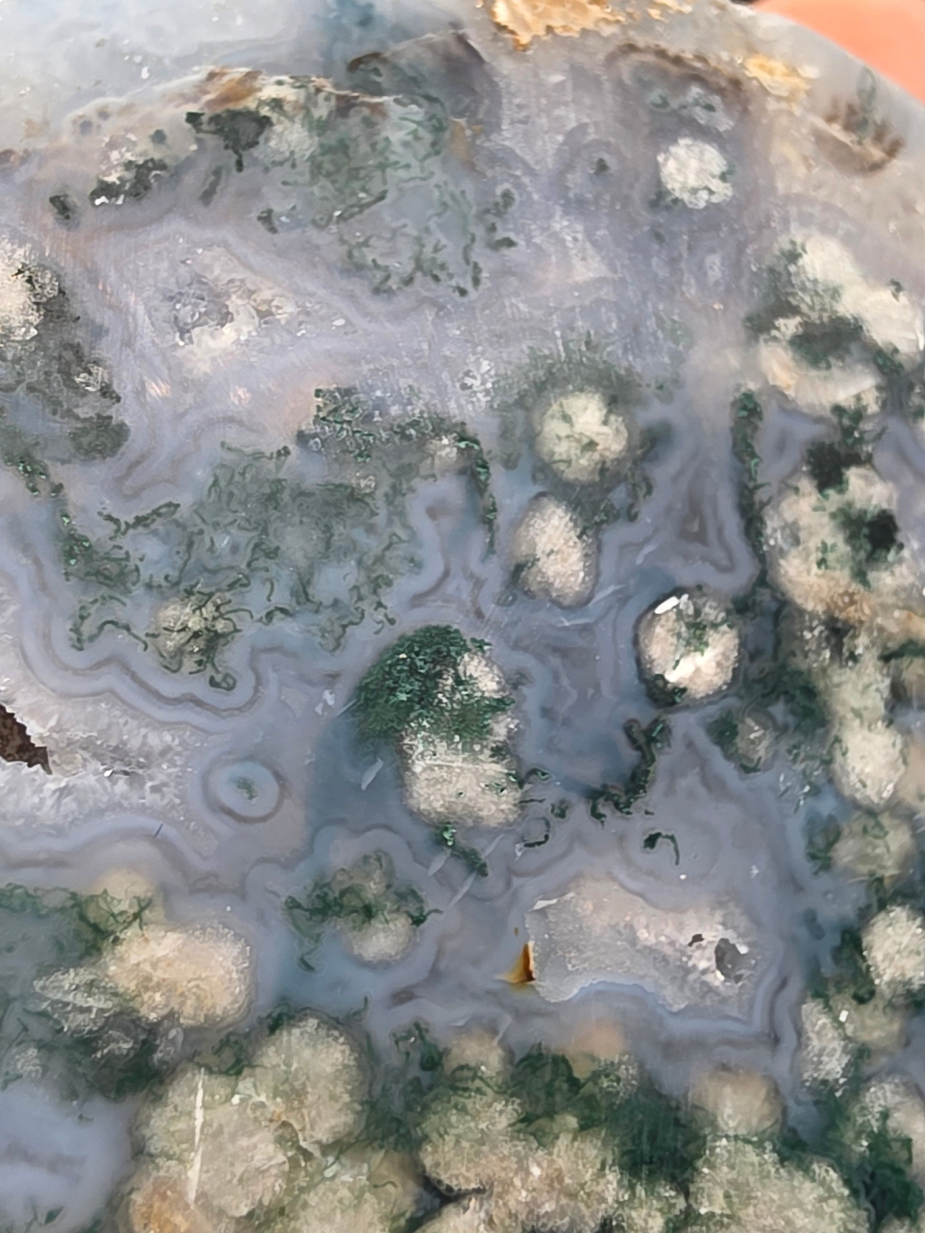 Snowflake Moss Agate Heart A