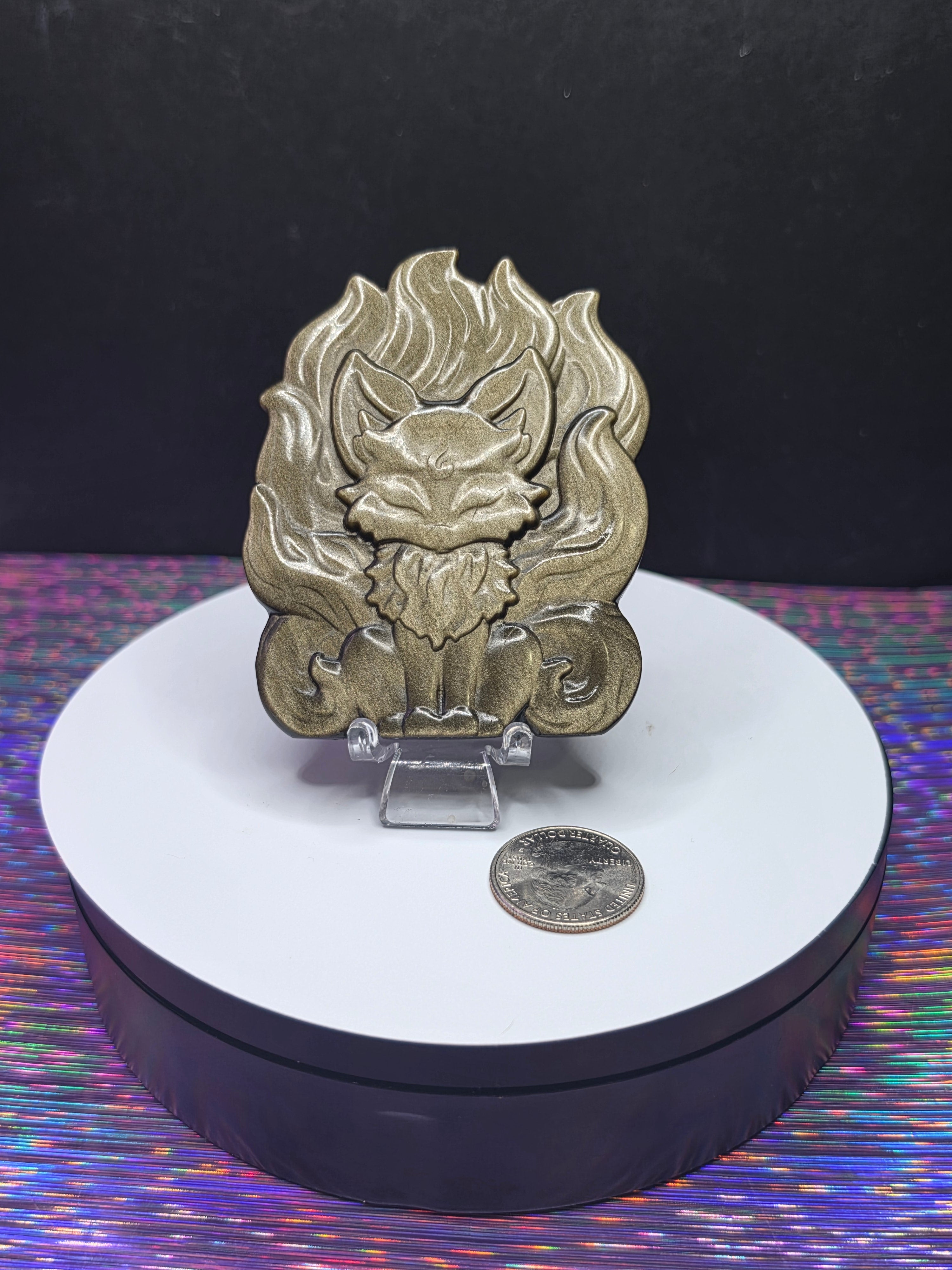 Gold Sheen Obsidian Nine Tail Fox