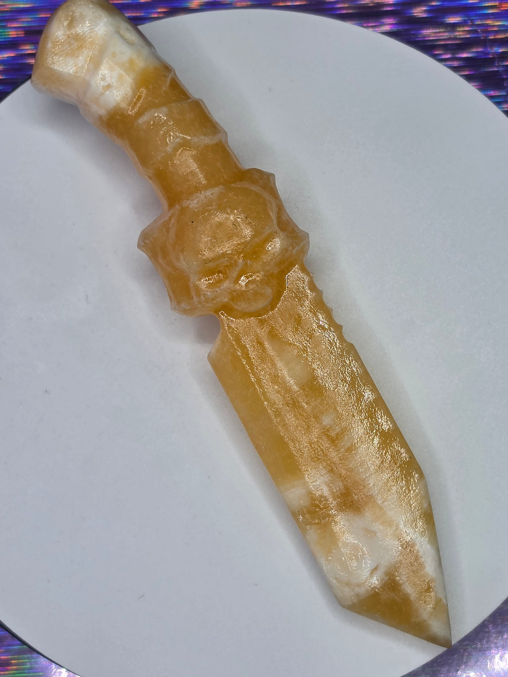 Honey Calcite Knife