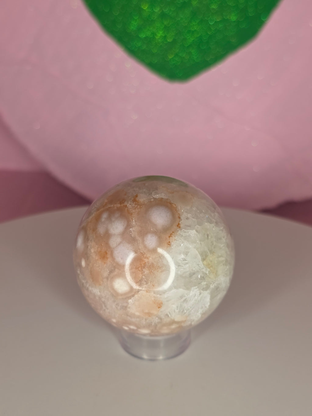 Pink Amethyst and Flower Agate Sphere B