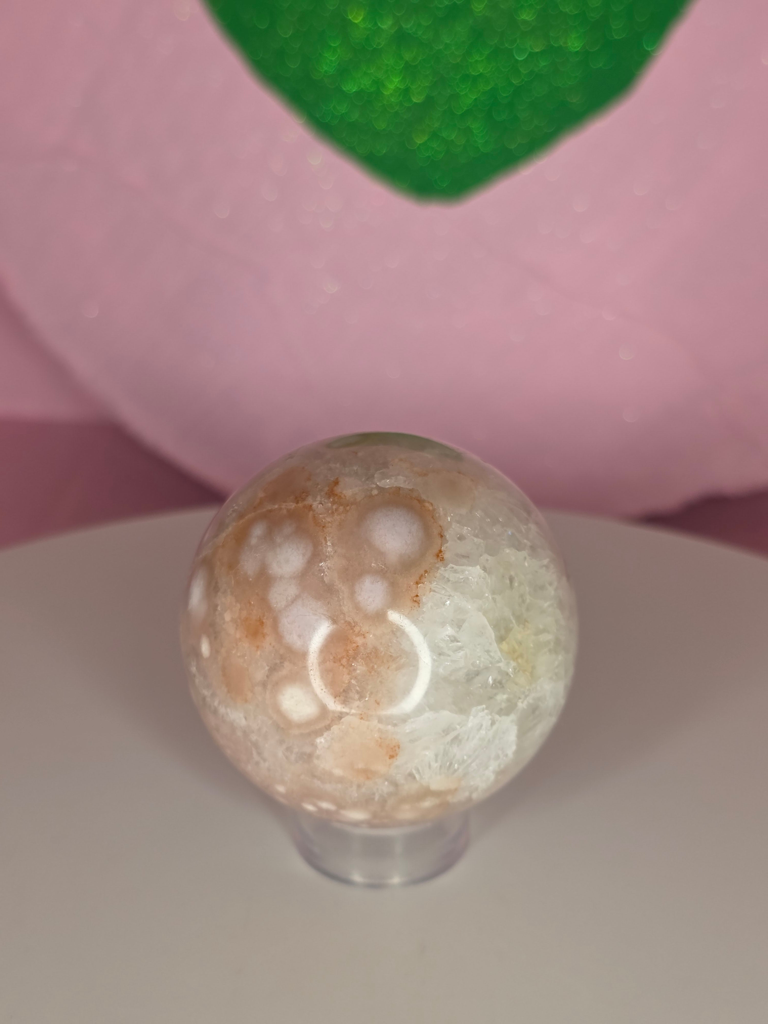 Pink Amethyst and Flower Agate Sphere B