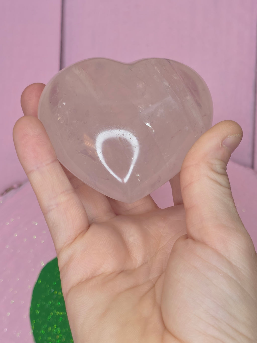 Rose Quartz Puffy Heart A