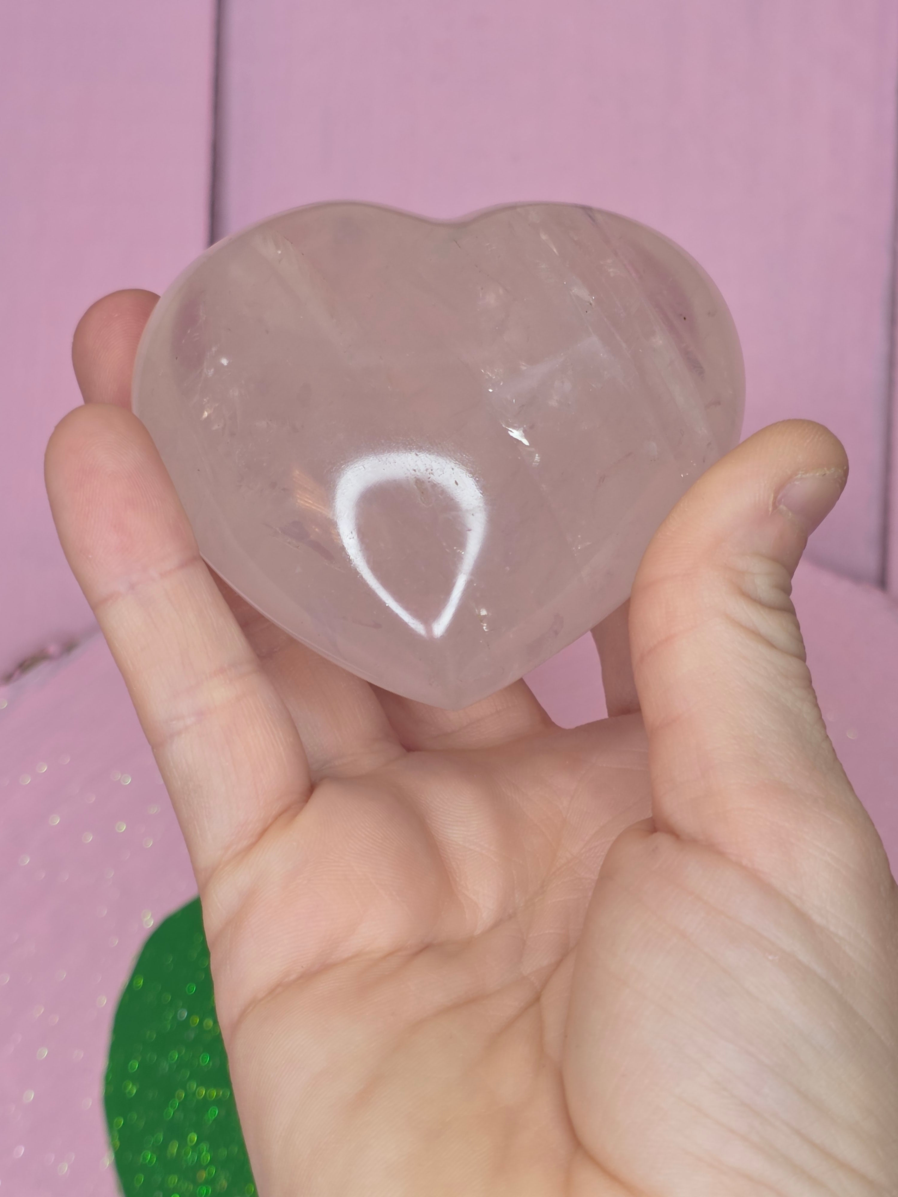 Rose Quartz Puffy Heart A
