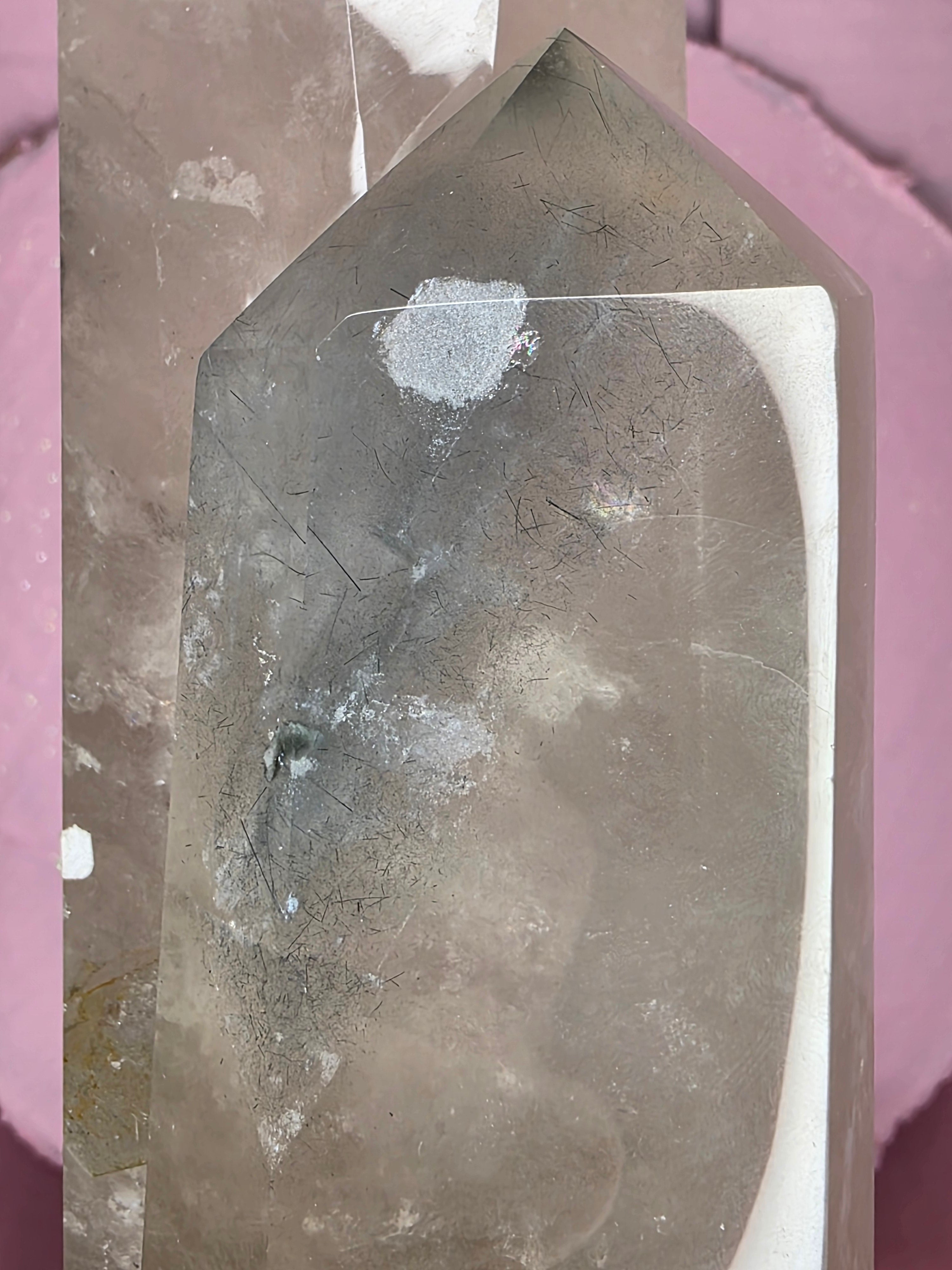Tourmaline in Quartz with Black Rutile A