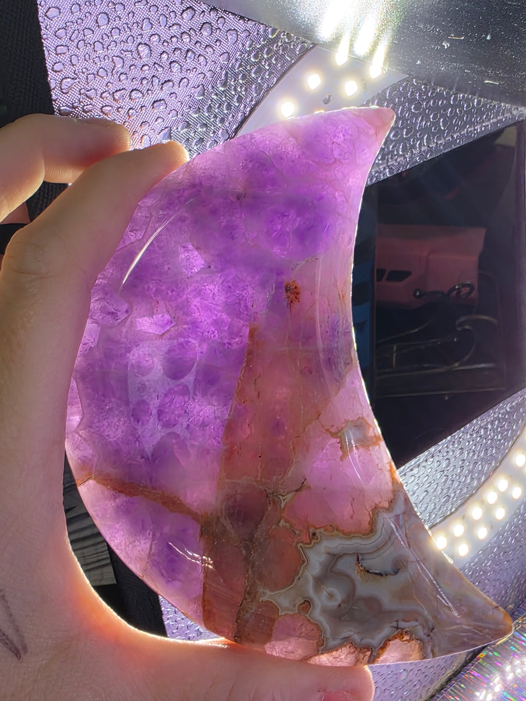 Amethyst with Hematite Inclusions Moon B
