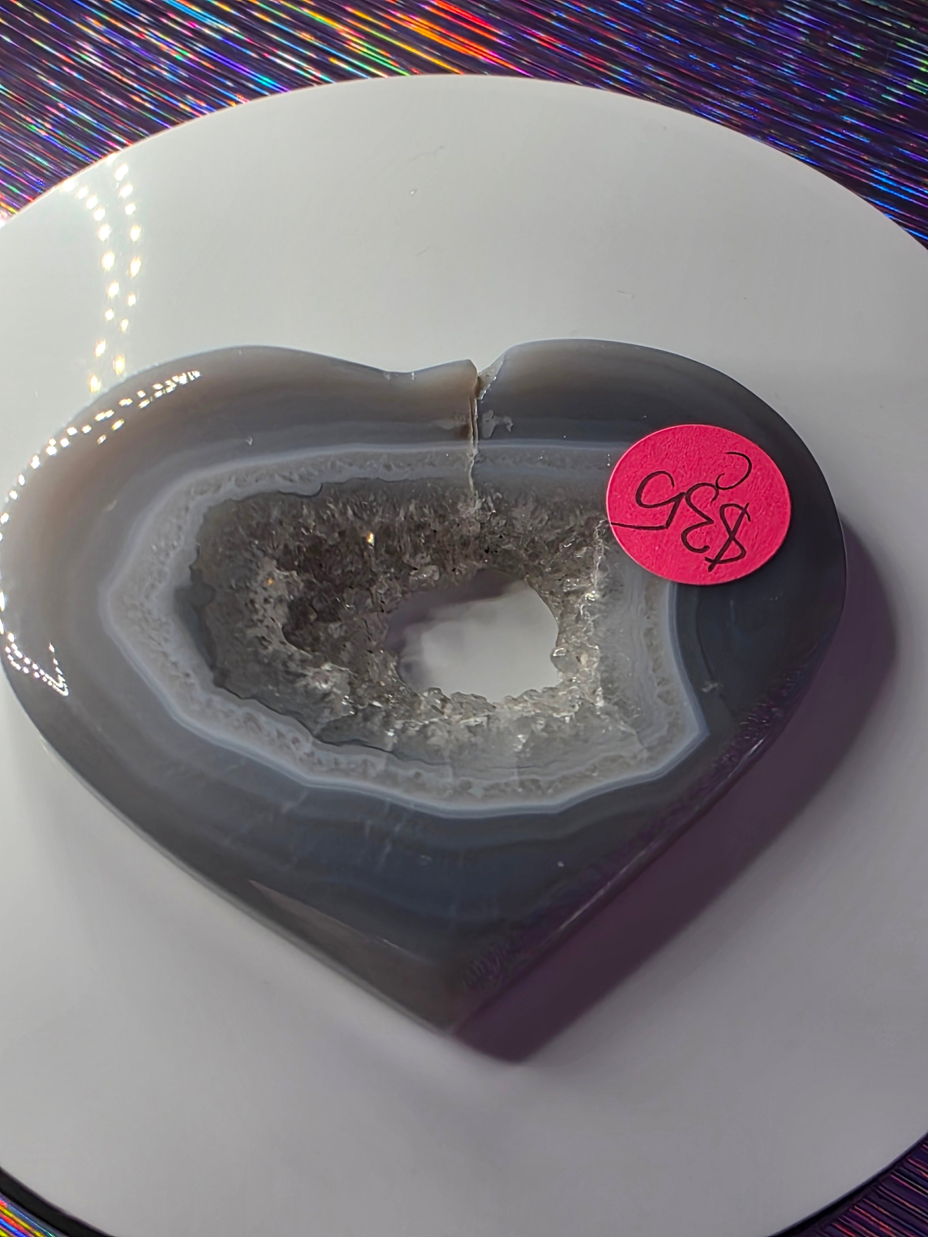 Druzy Agate Heart C