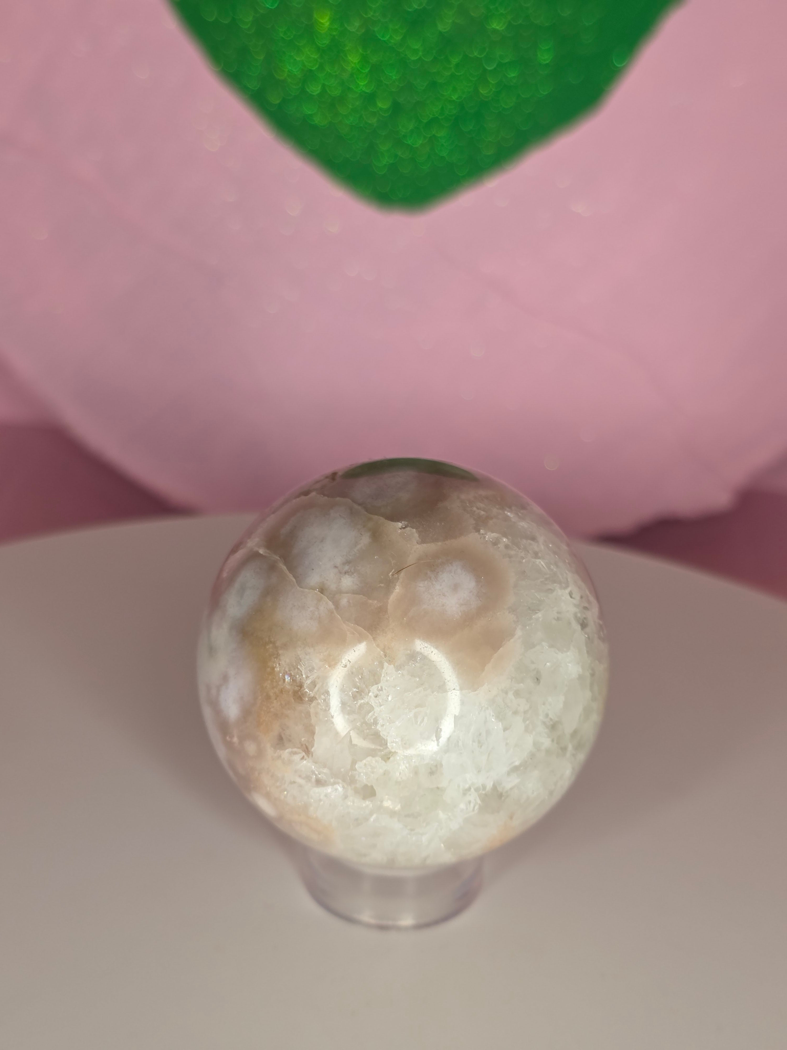 Pink Amethyst and Flower Agate Sphere B