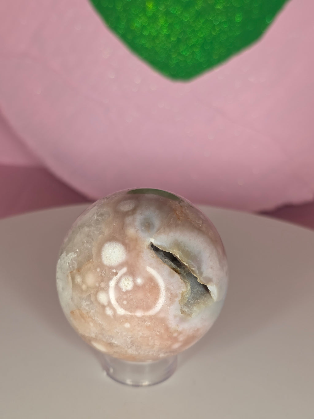 Pink Amethyst and Flower Agate Sphere B