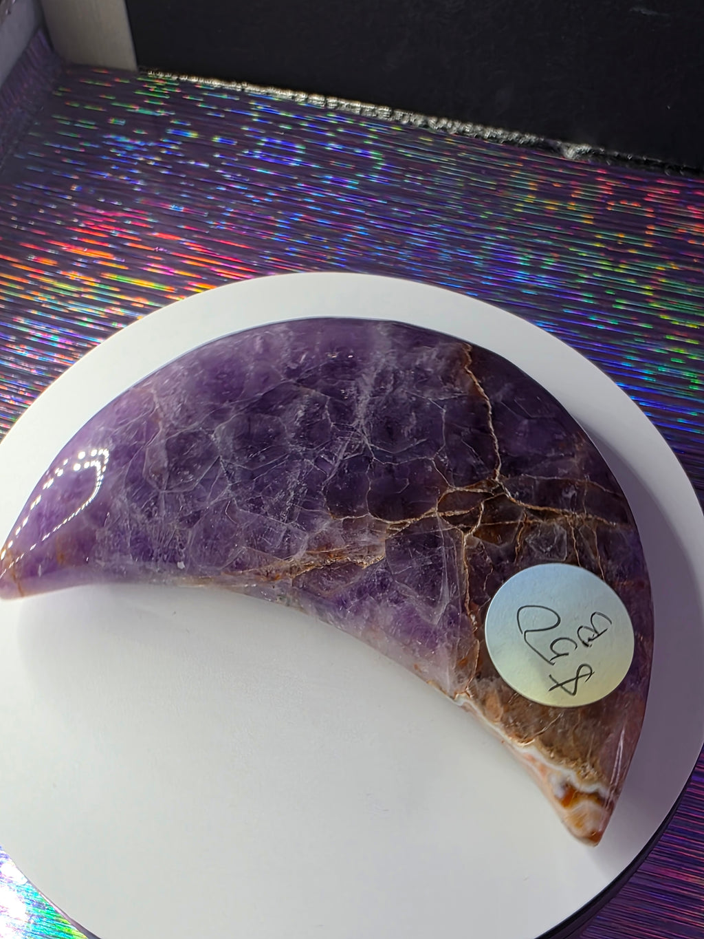 Amethyst with Hematite Inclusions Moon B