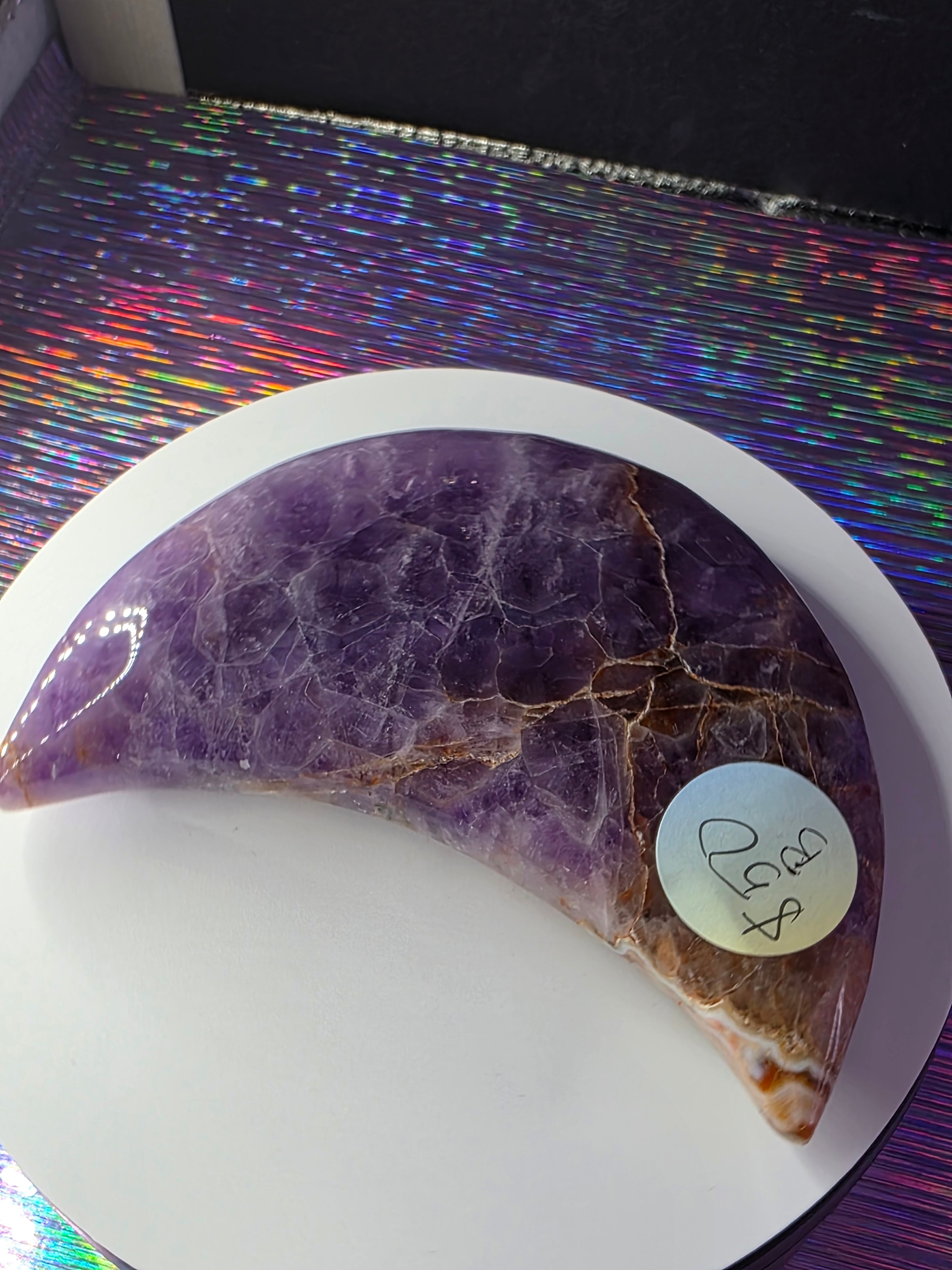 Amethyst with Hematite Inclusions Moon B