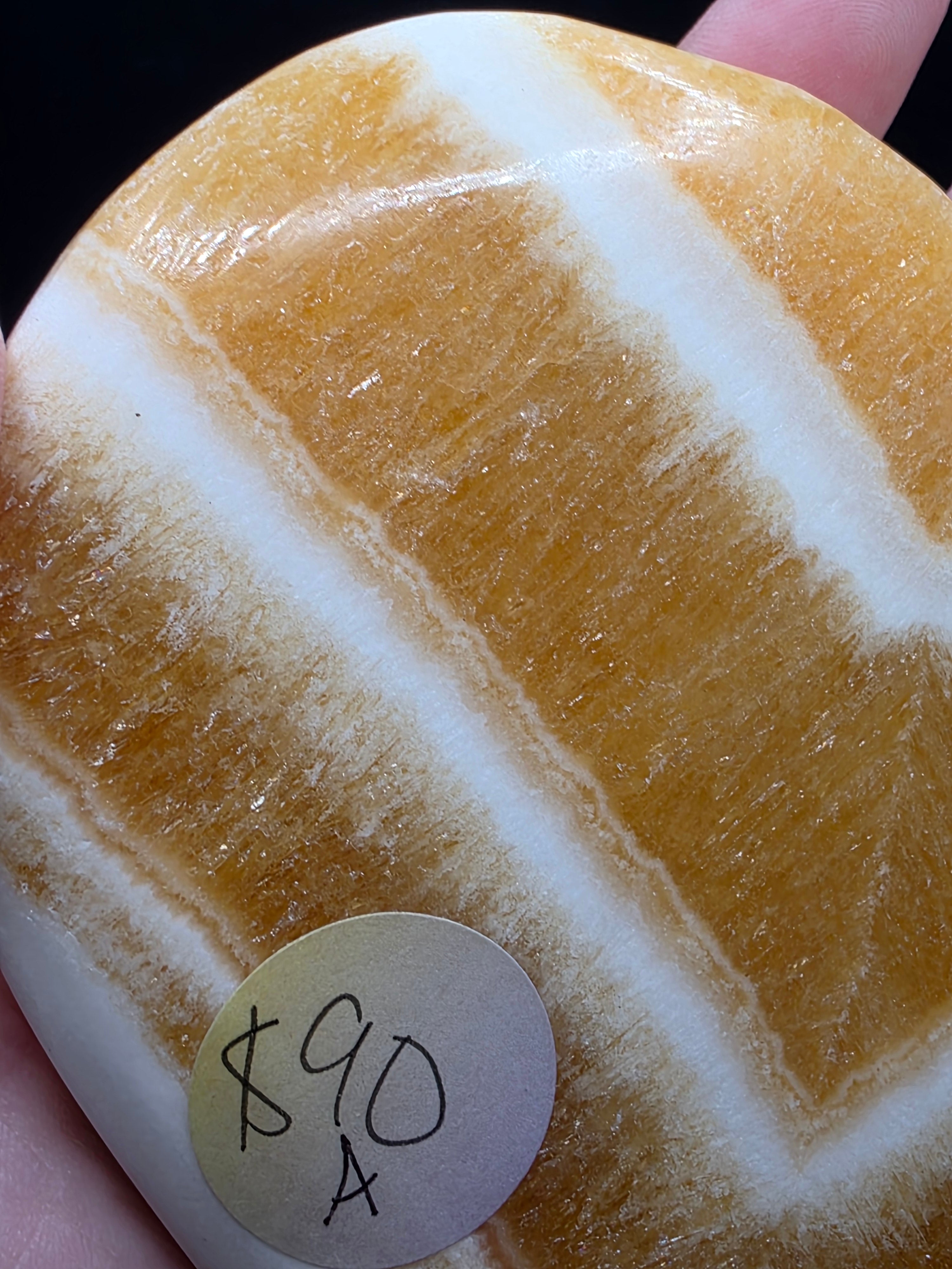 Orange Calcite Heart A