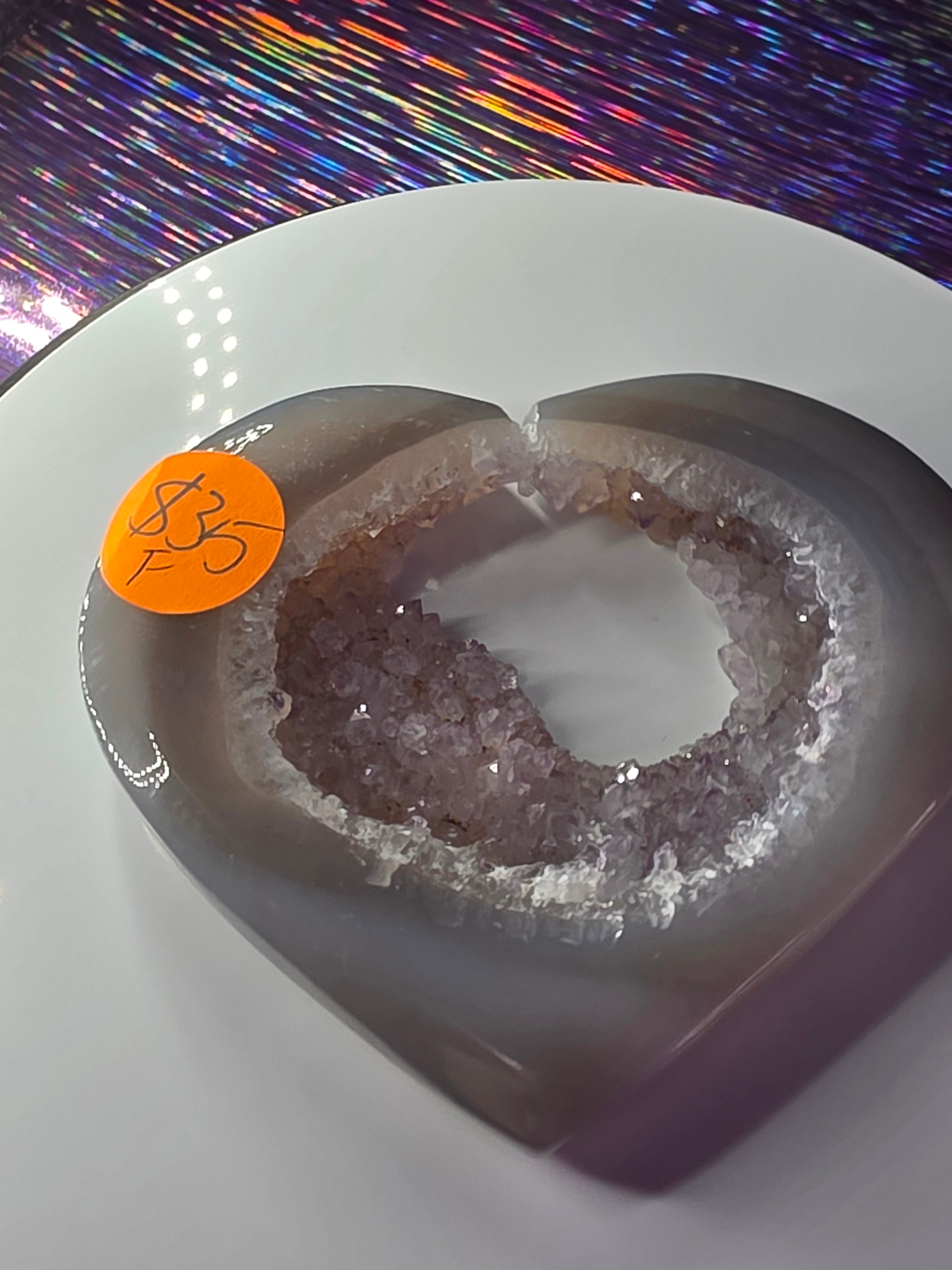 Druzy Agate Heart F