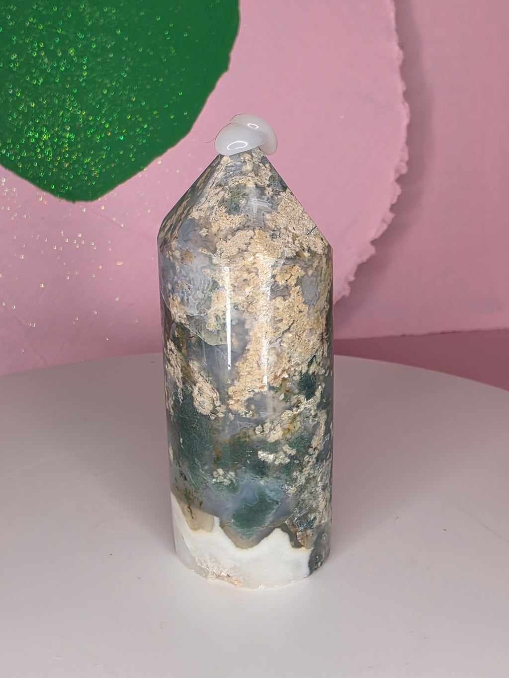 Snowflake Moss Agate Pencil B