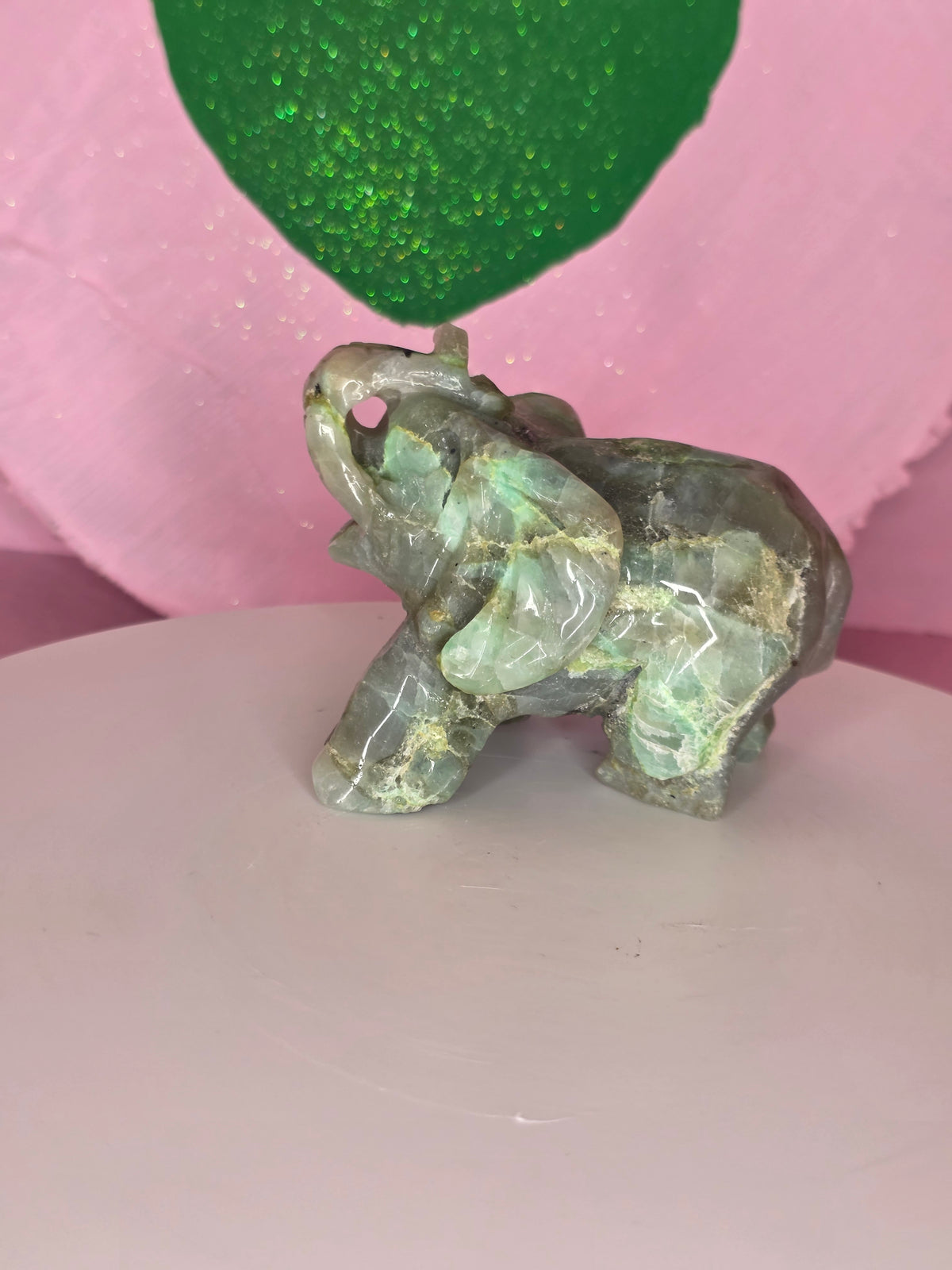 Garnierite Green Moonstone Elephant A
