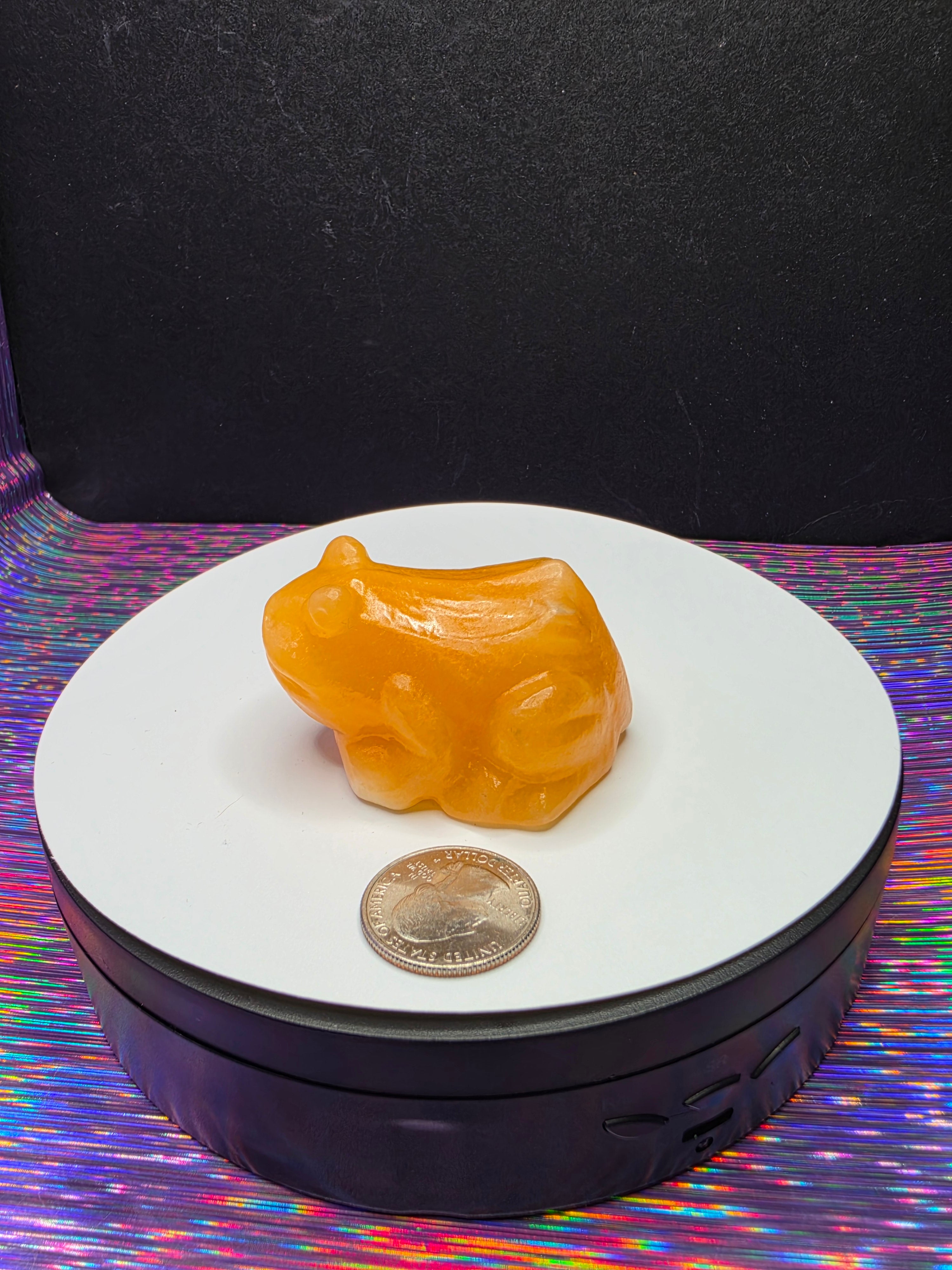 Honey Calcite Frog
