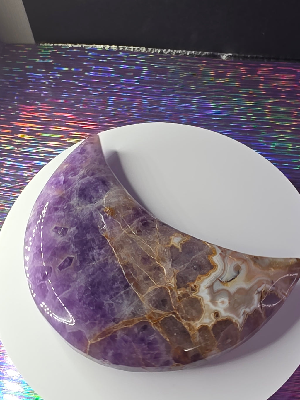 Amethyst with Hematite Inclusions Moon B