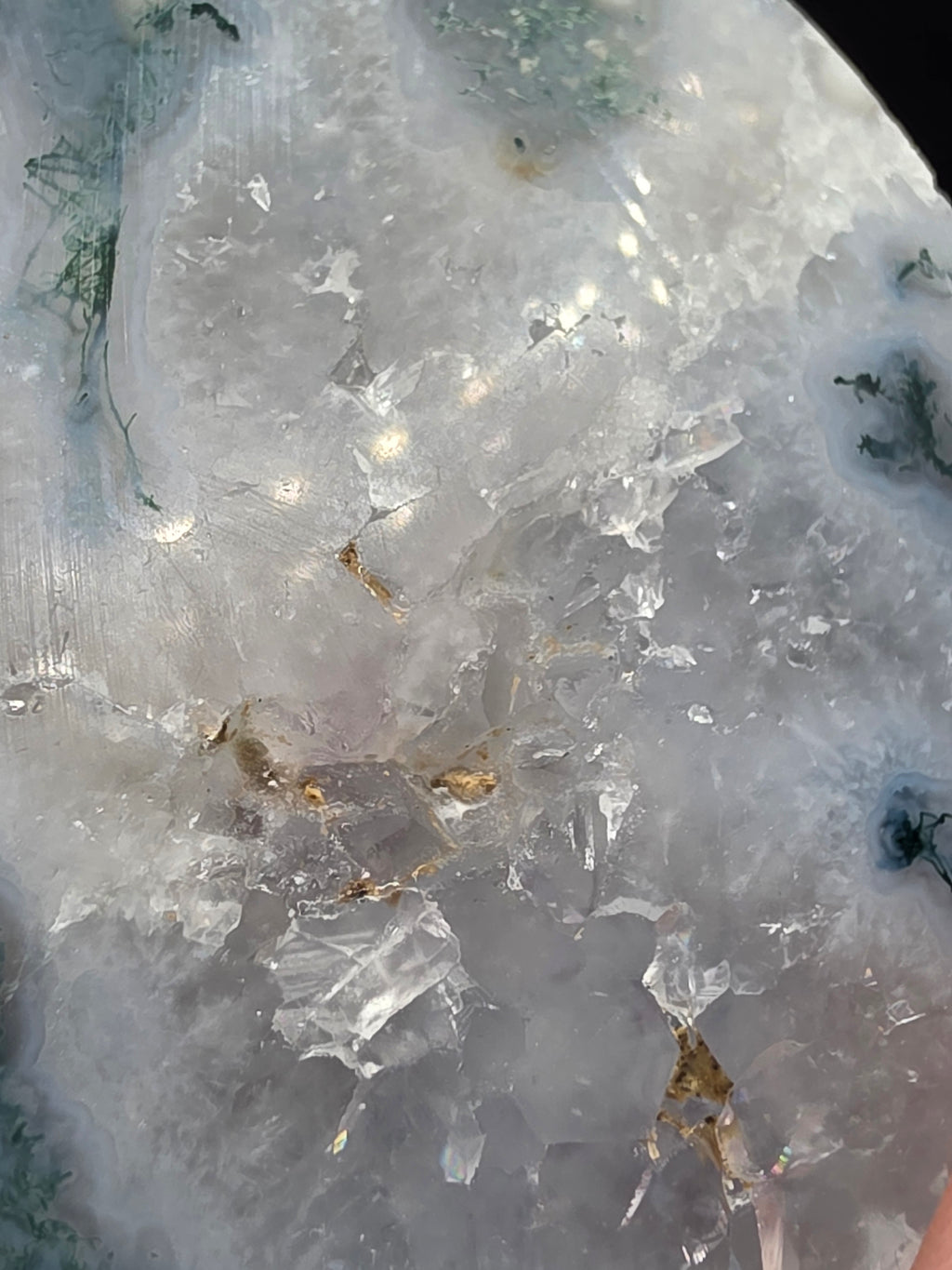 Snowflake Moss Agate Heart A