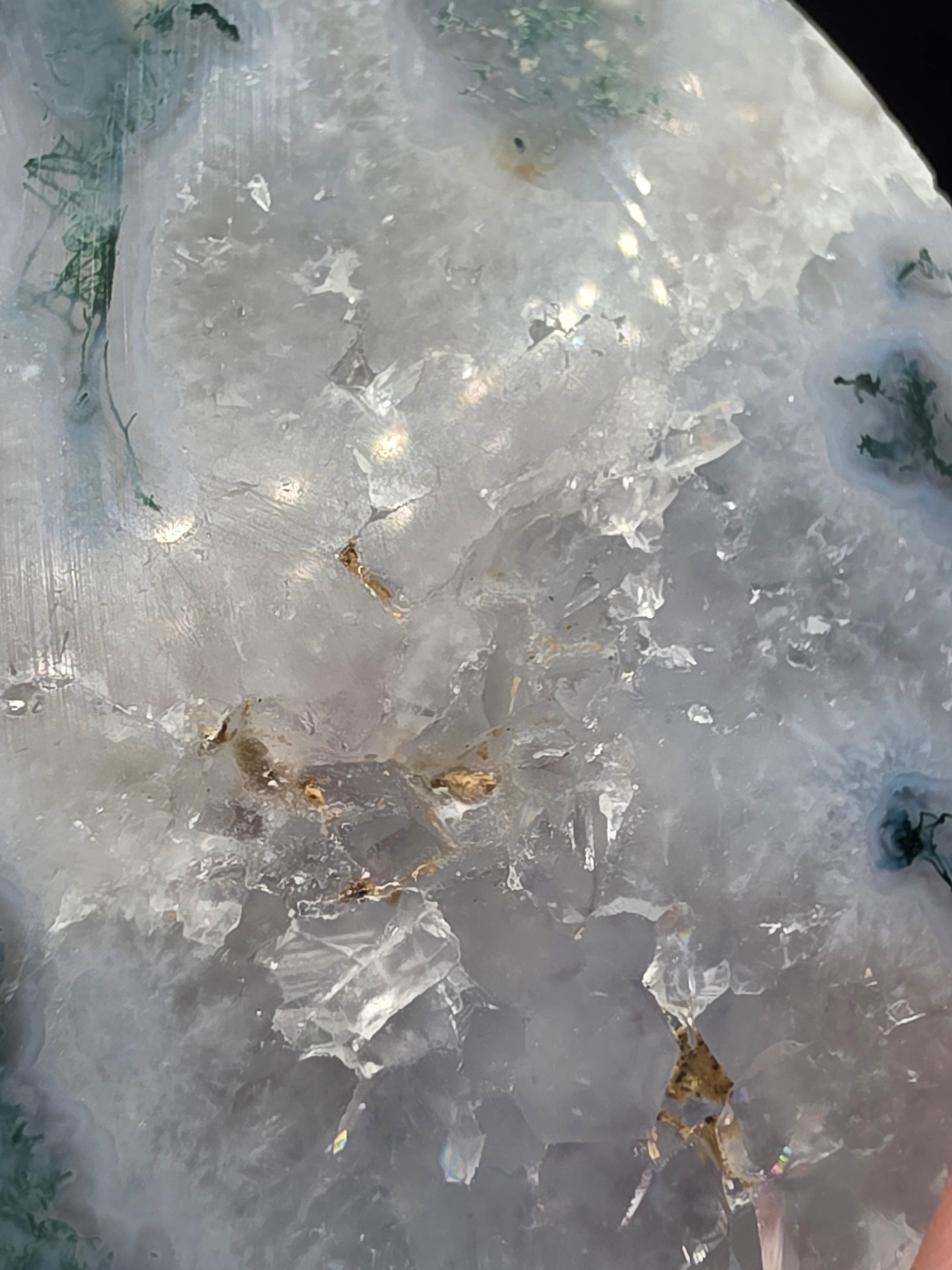 Snowflake Moss Agate Heart A