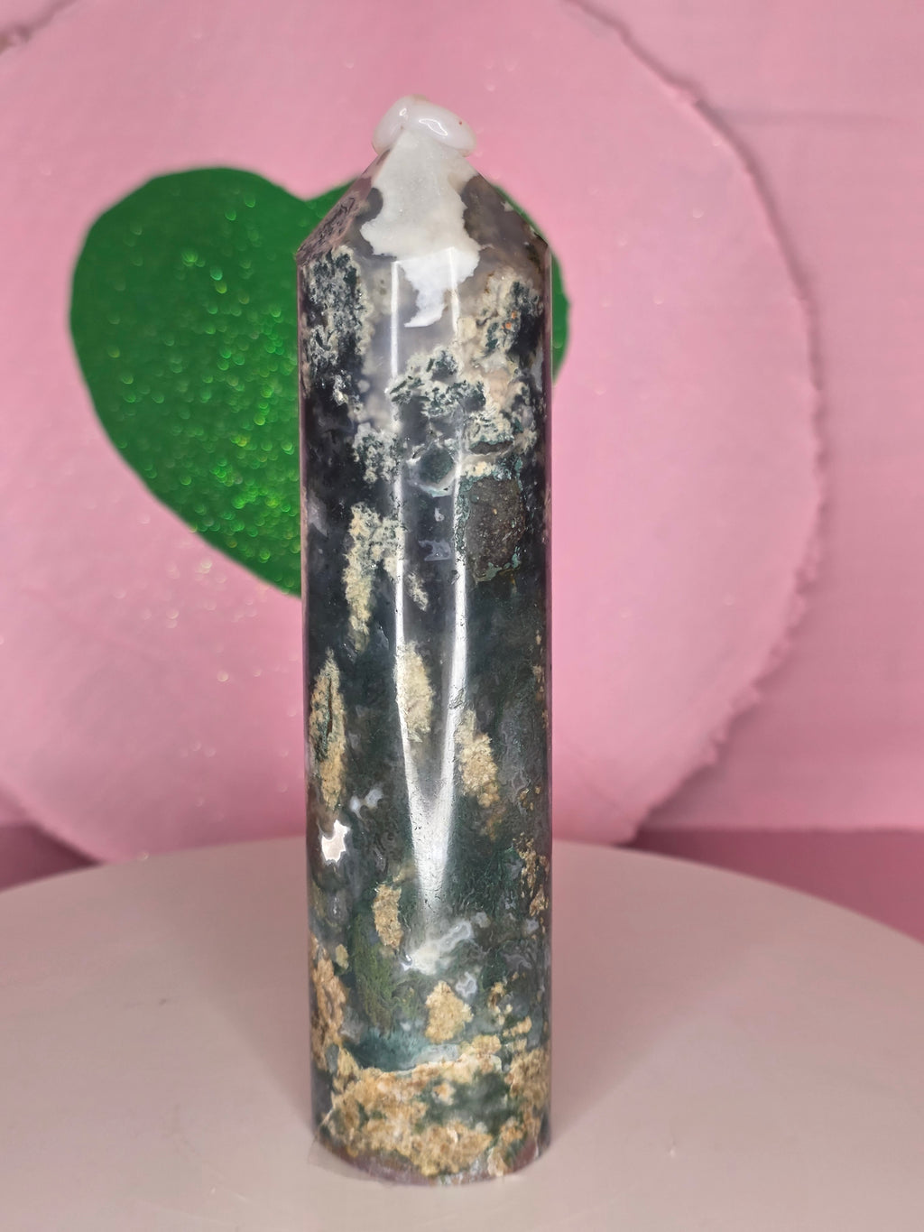 Snowflake Moss Agate Pencil A