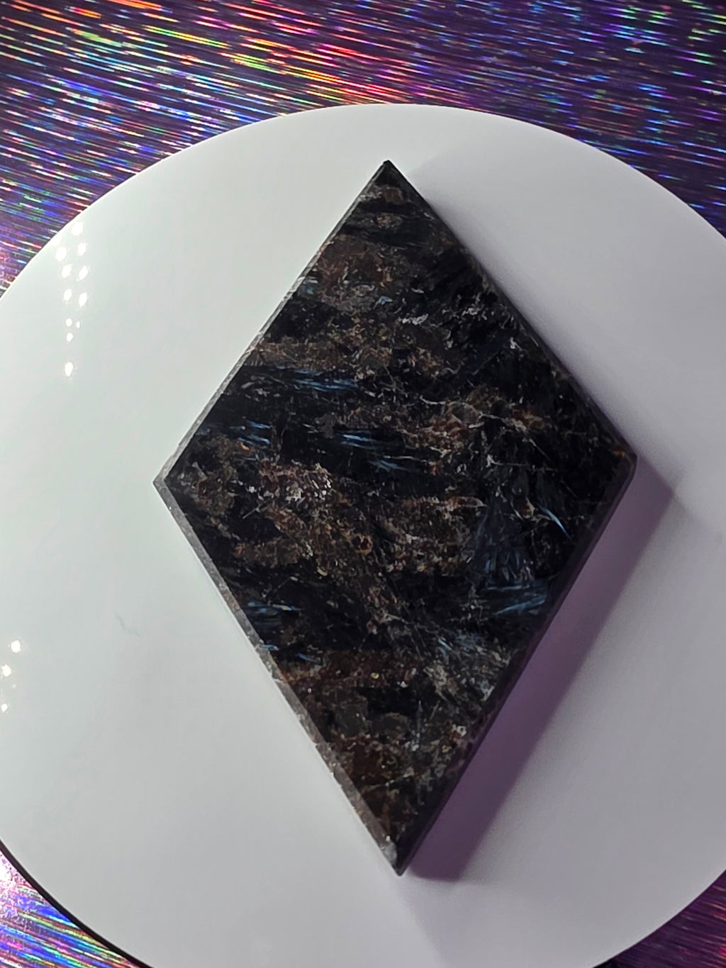Arfvedsonite with Garnet Diamond B