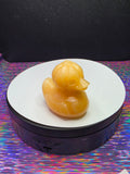 Orange Calcite Pumpkin Head Duck