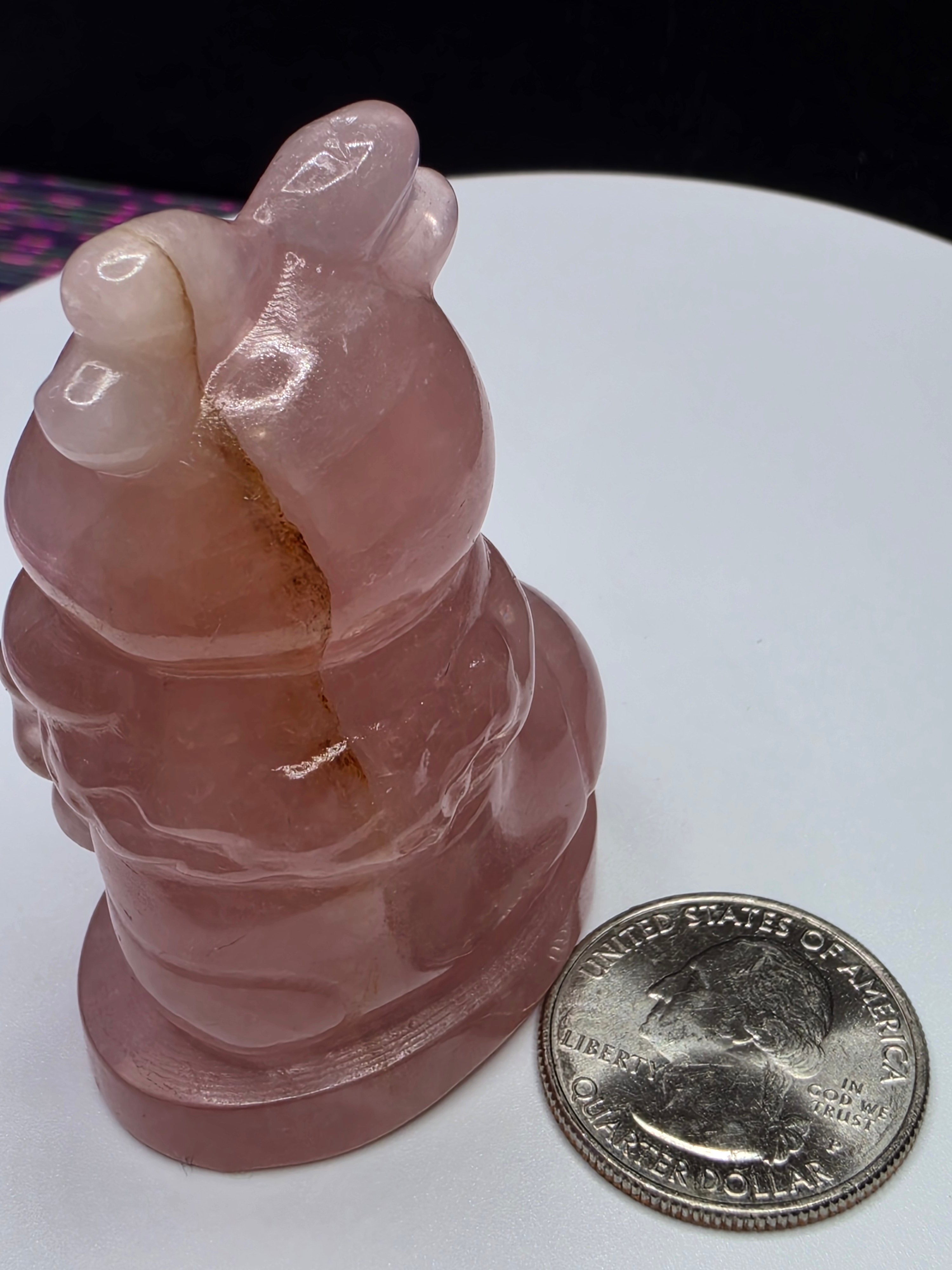 Rose Quartz Reindeer in Stocking B