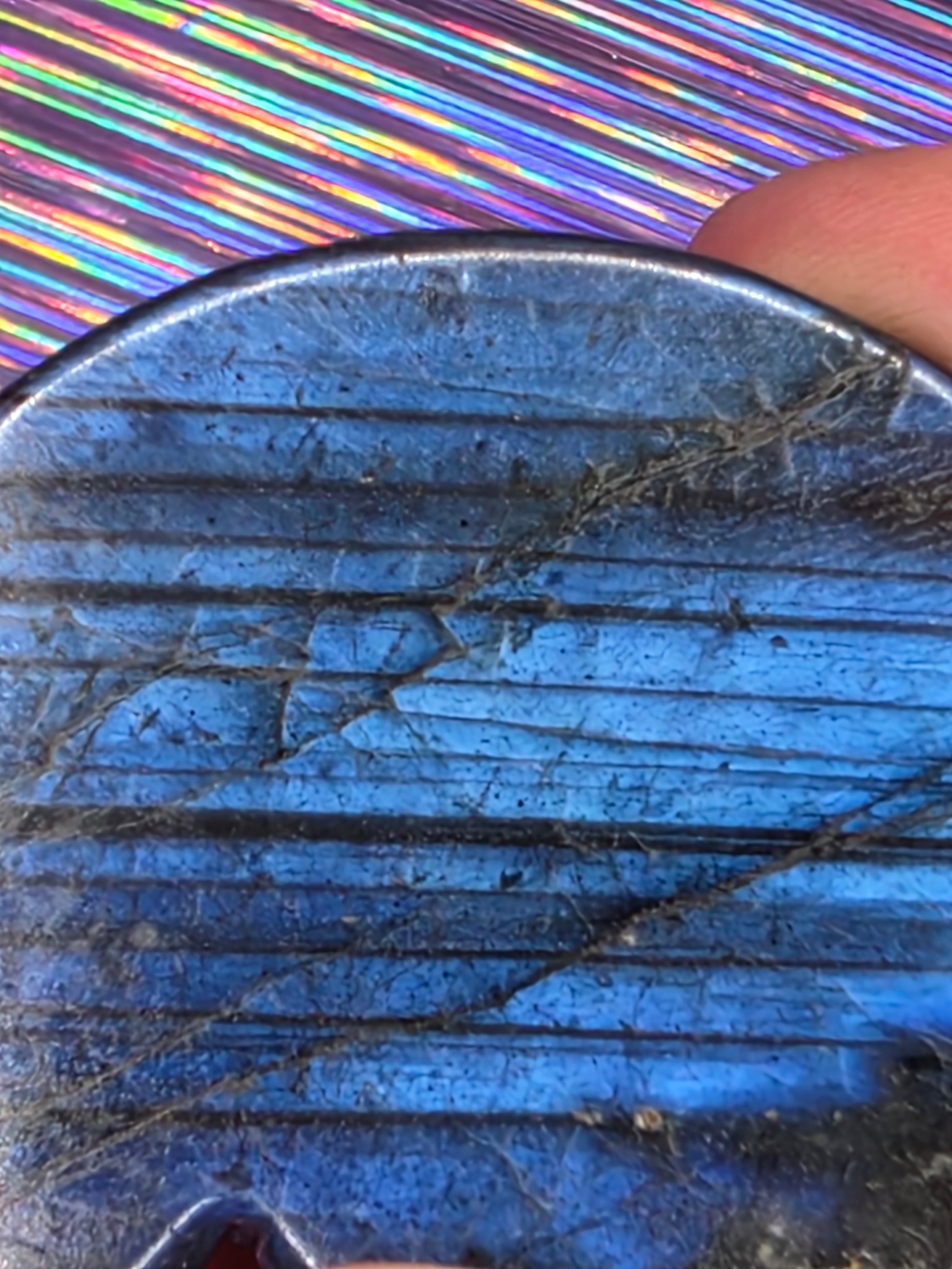 Labradorite Spiral Shell Carving