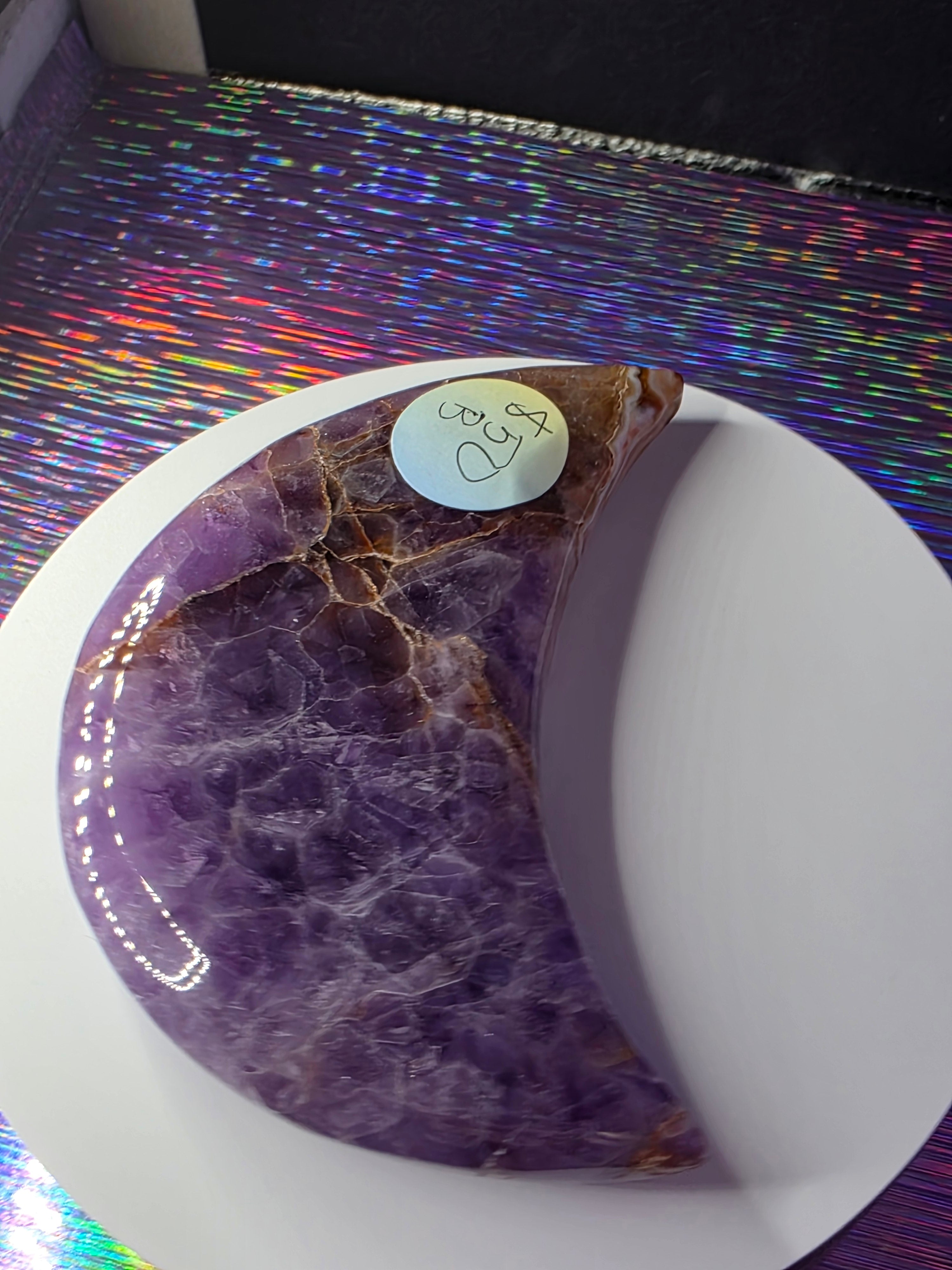 Amethyst with Hematite Inclusions Moon B