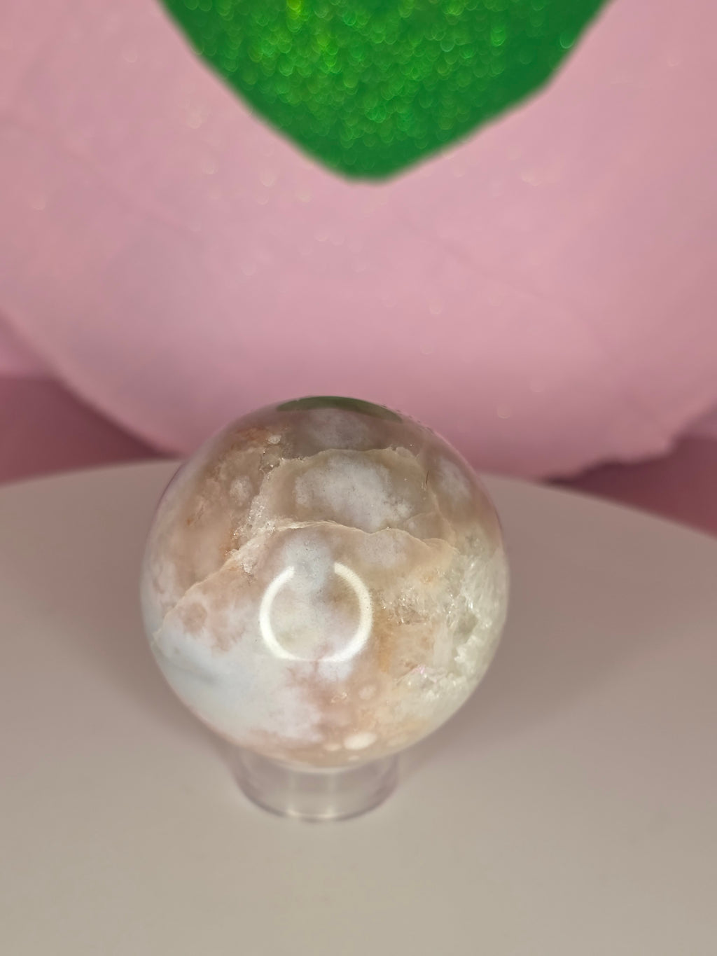 Pink Amethyst and Flower Agate Sphere B