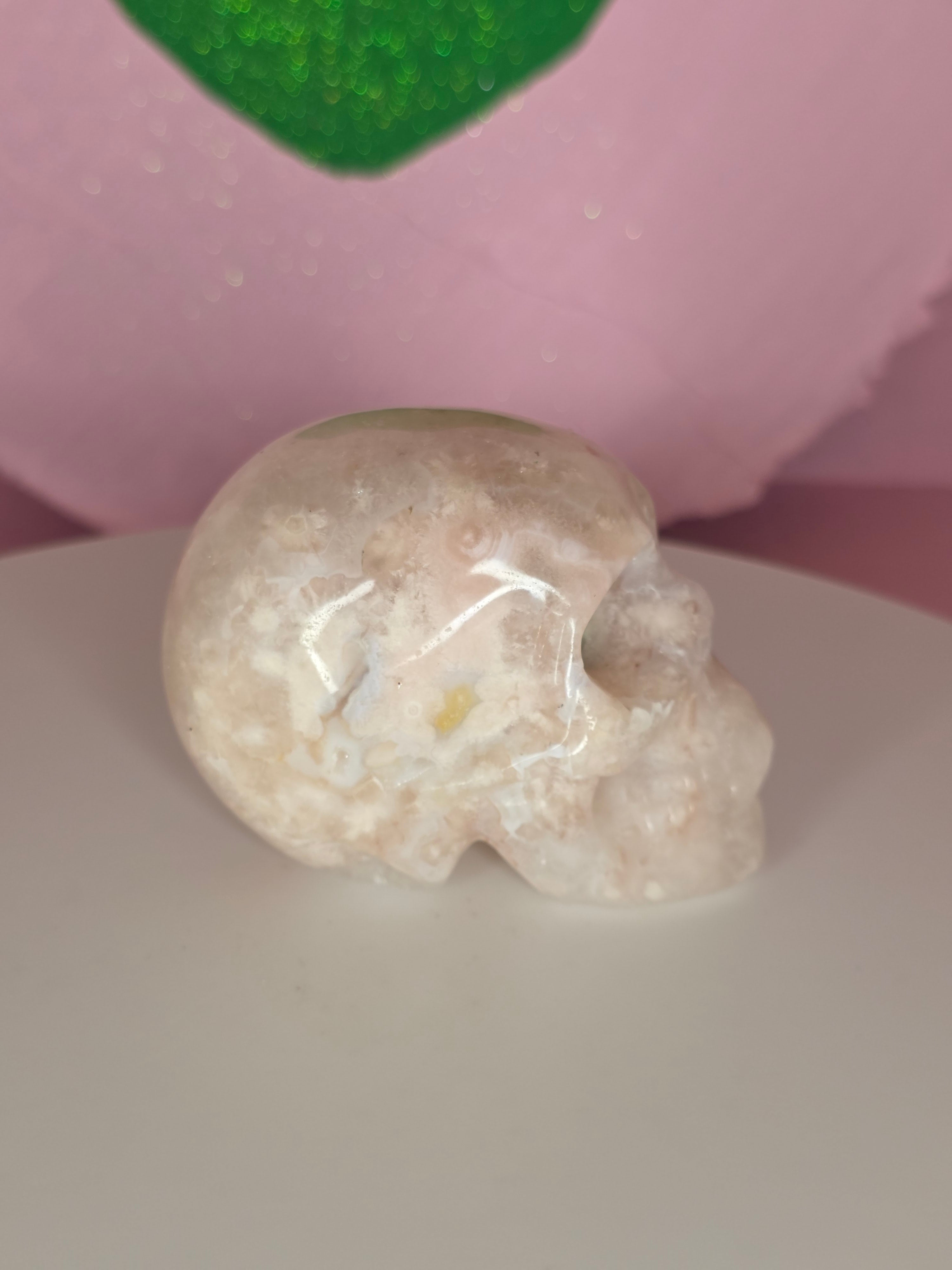 Flower Agate Skull A