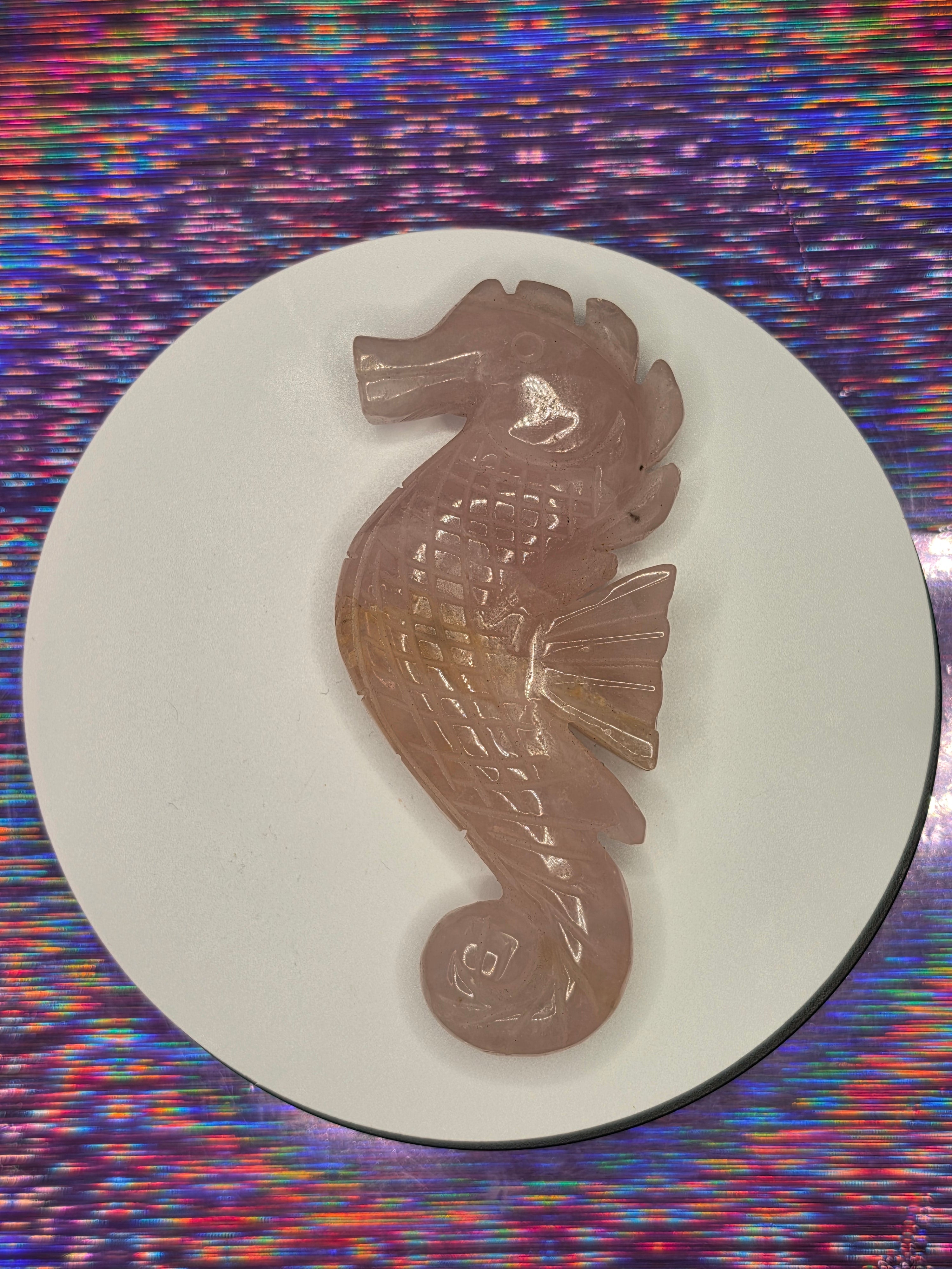 Rose Quartz Seahorse B