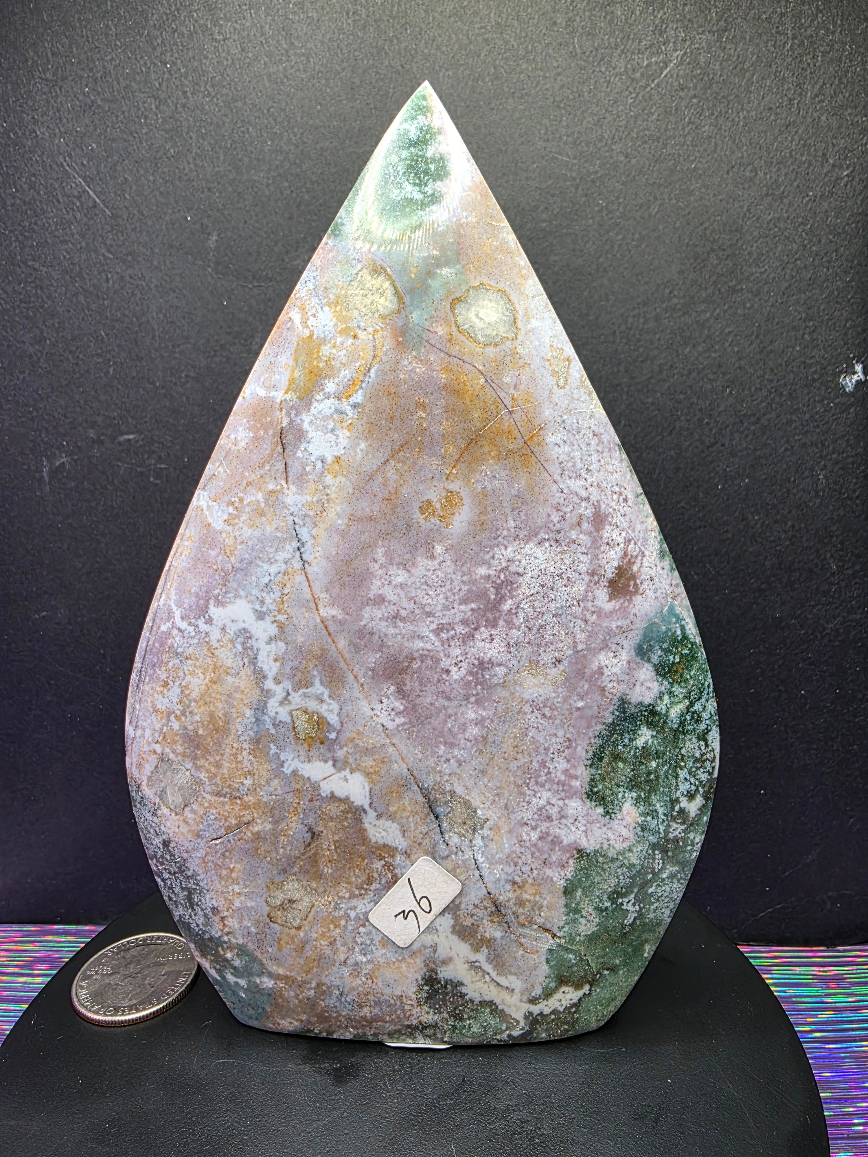 Moss Agate and Ocean Jasper Teardrop B