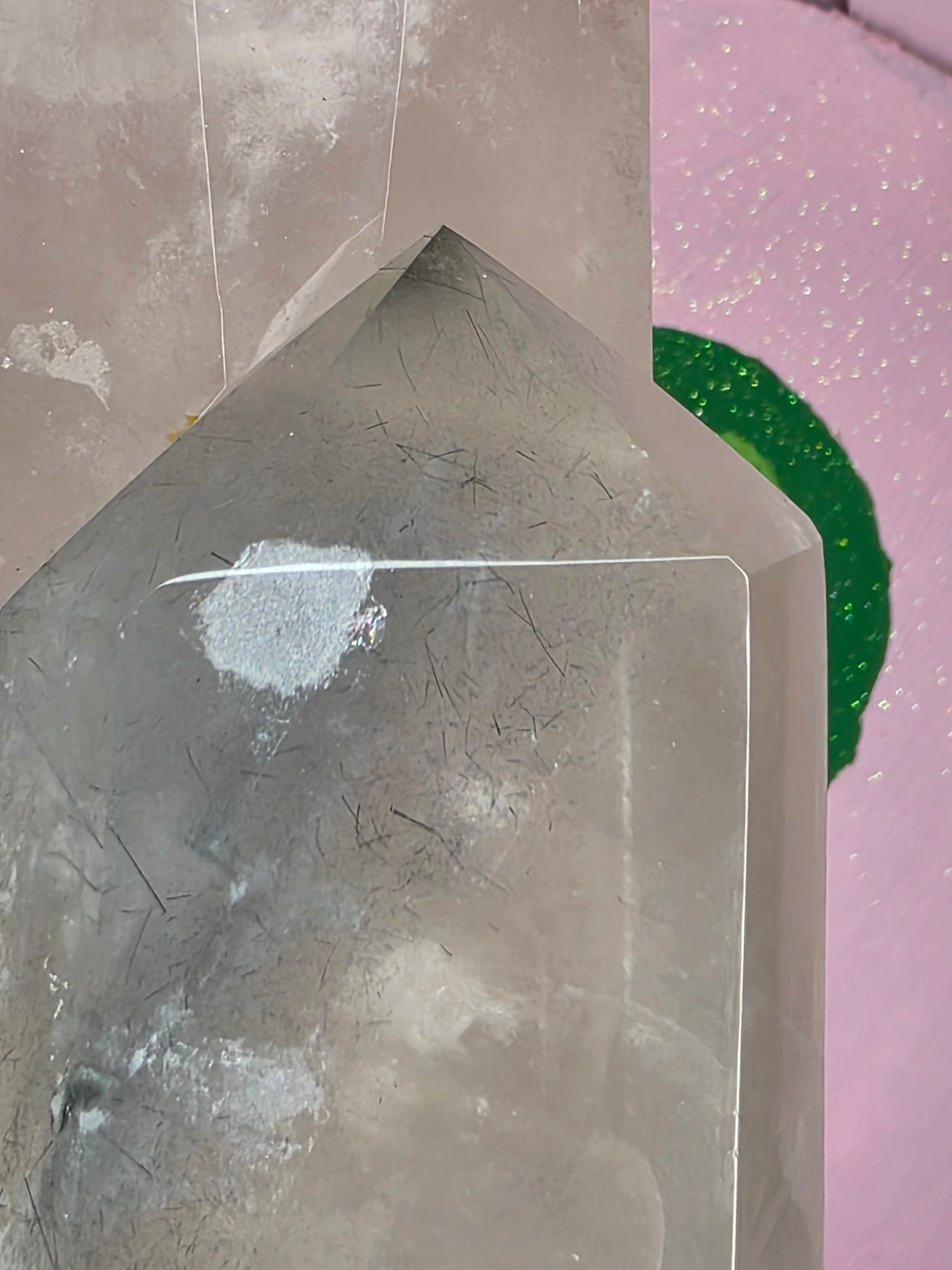 Tourmaline in Quartz with Black Rutile A
