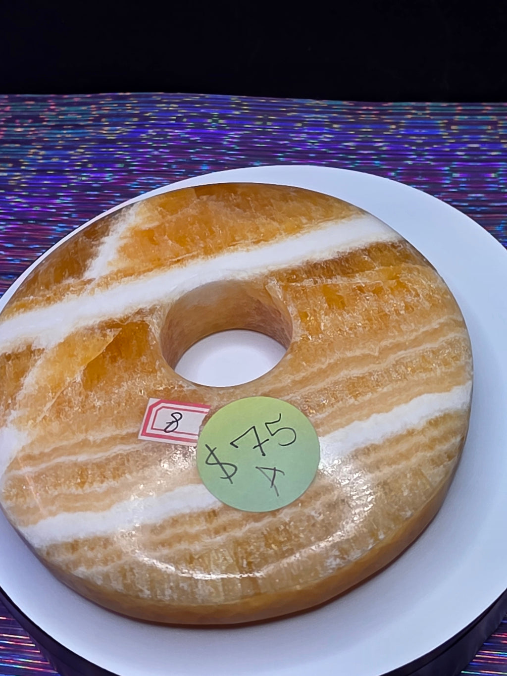 Orange Calcite Donut A