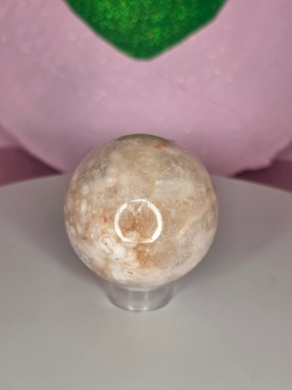 Pink Amethyst and Flower Agate Sphere A