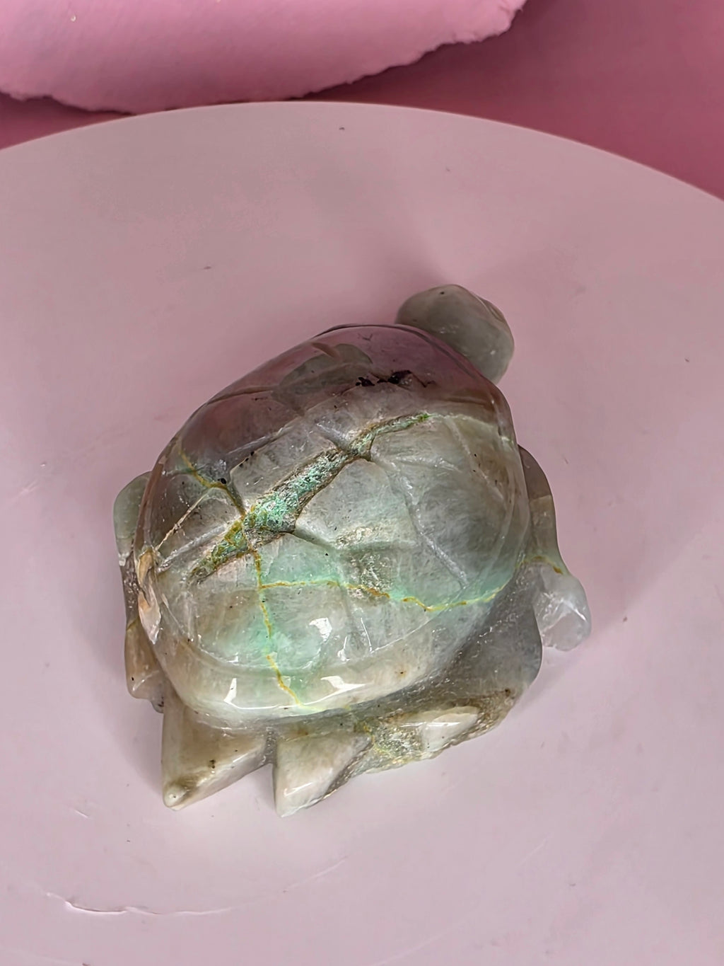 Garnierite Green Moonstone Turtle B