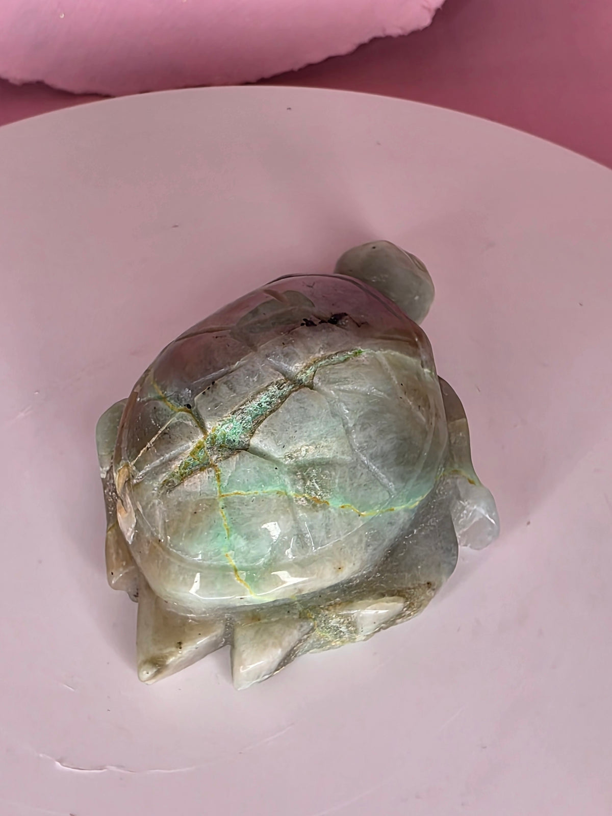 Garnierite Green Moonstone Turtle B