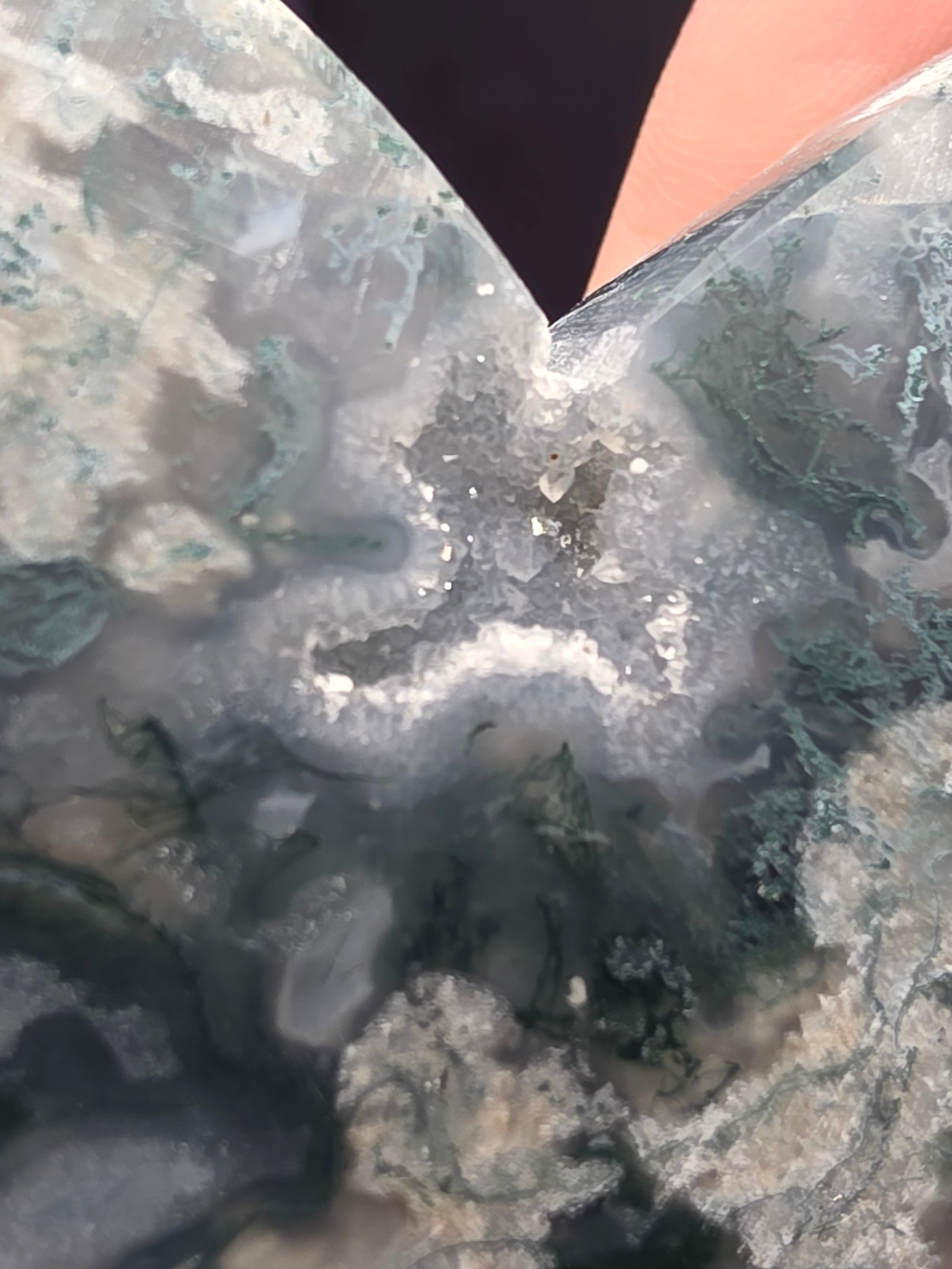 Snowflake Moss Agate Heart B
