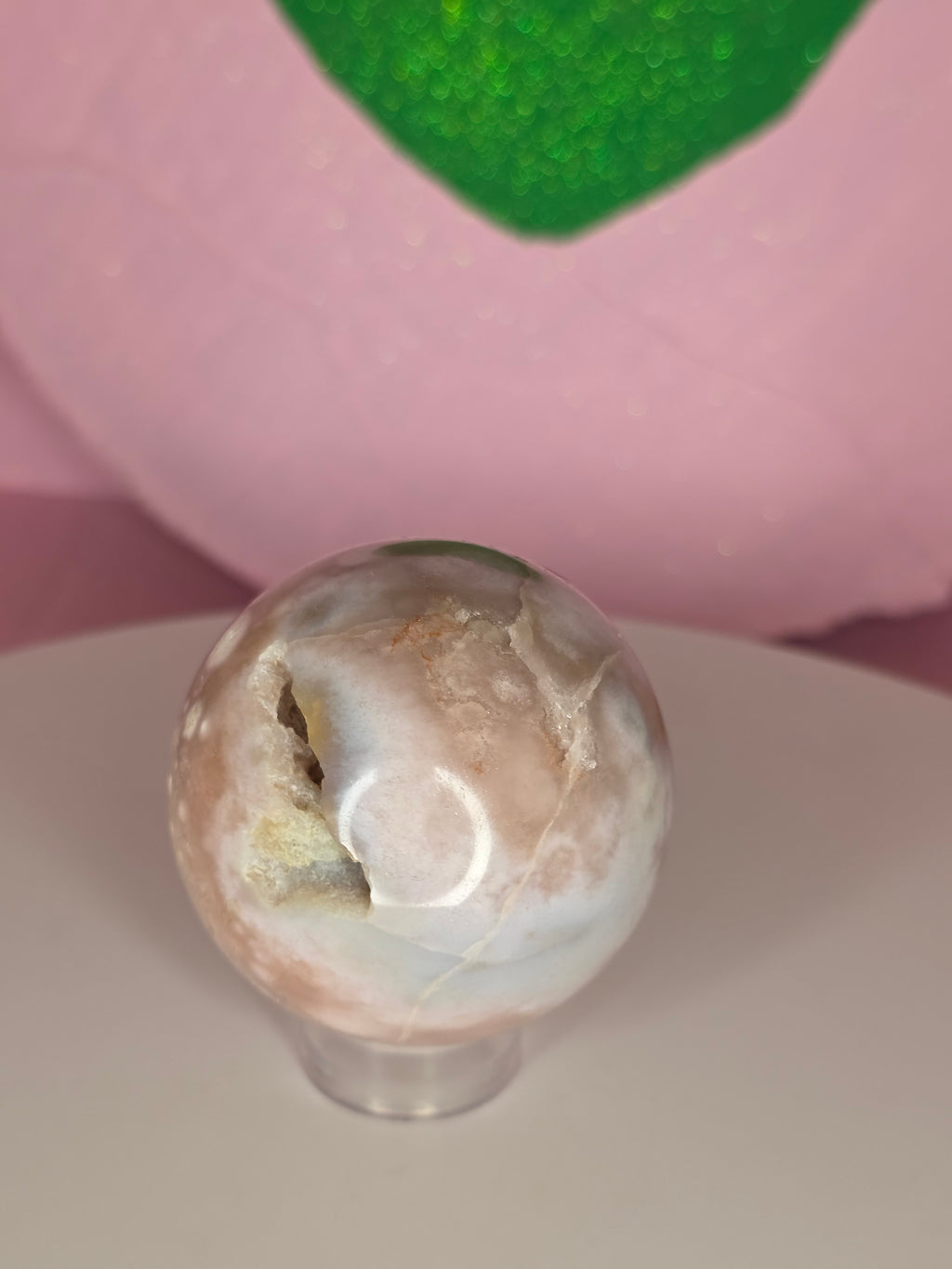 Pink Amethyst and Flower Agate Sphere B